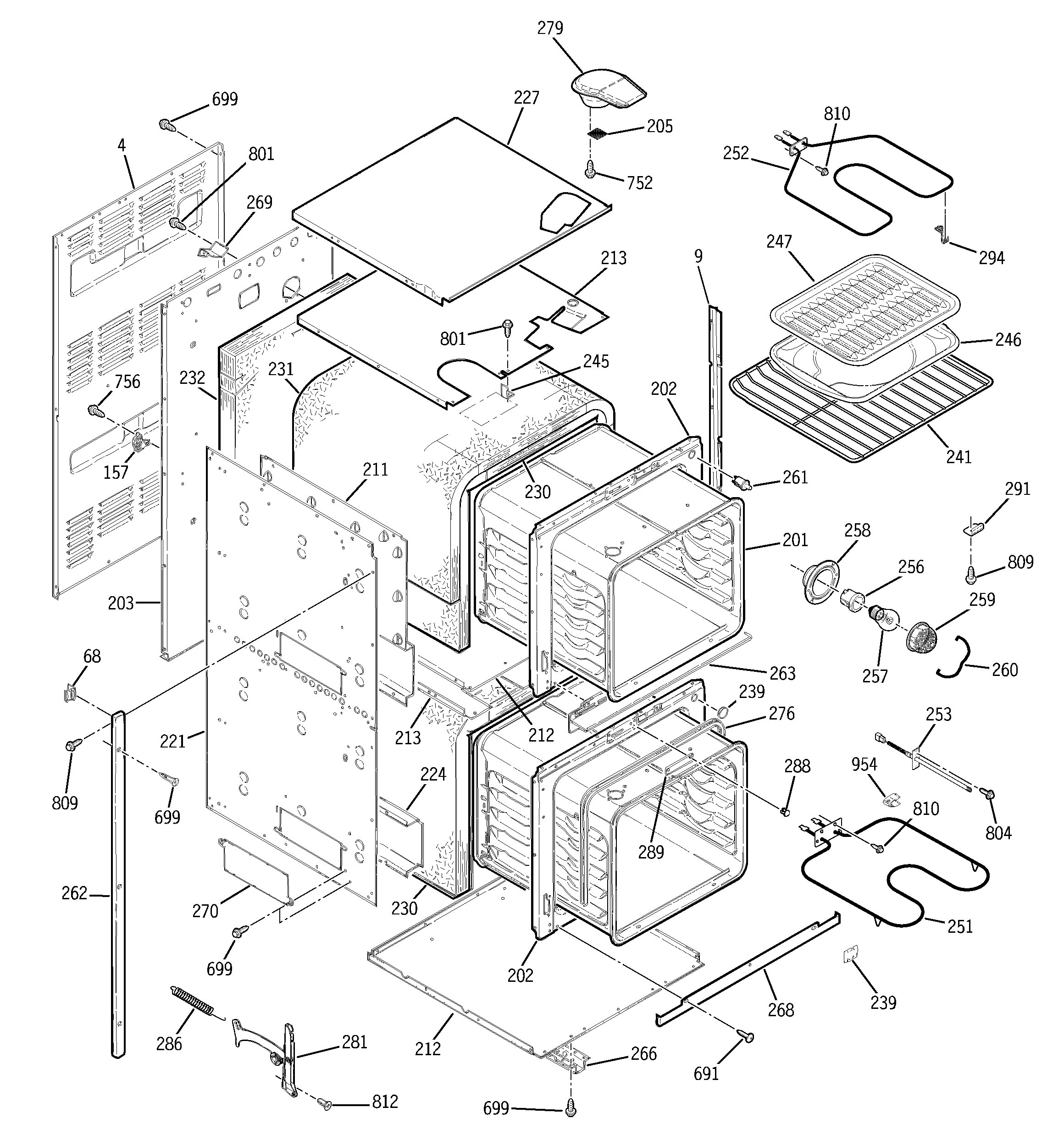 GE JRP24BD1BB body parts diagram
