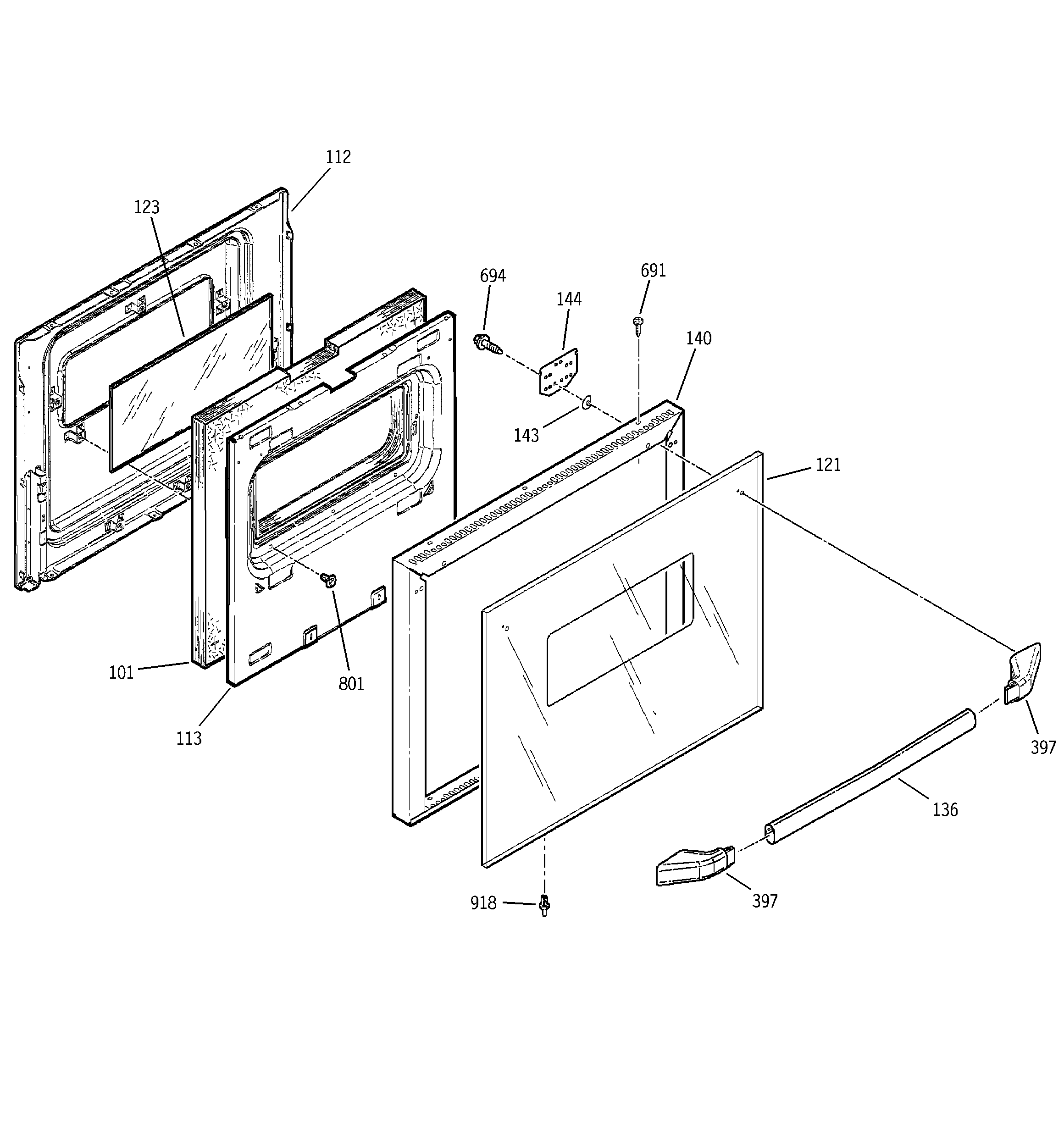 GE JRP24BD1BB lower door diagram