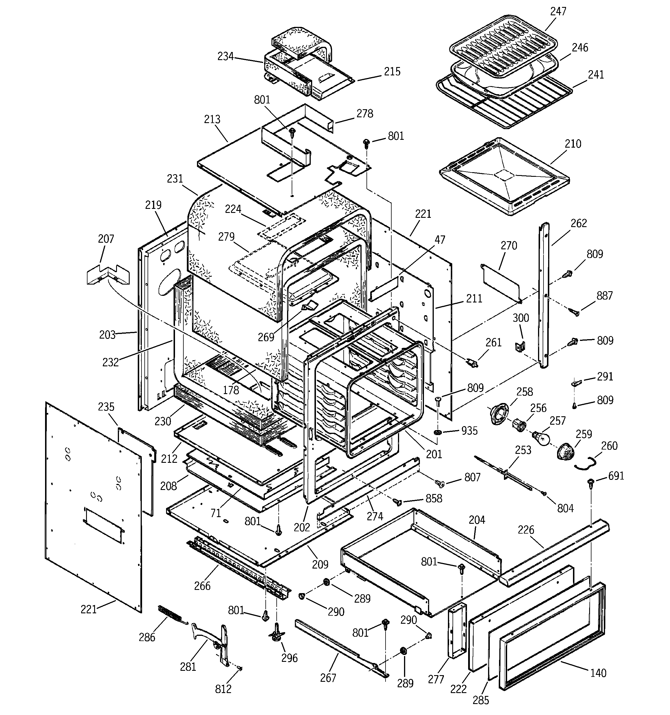 GE JGRP17BEW5BB body parts diagram