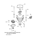 GE WLE6500B1WW suspension, pump & drive components diagram