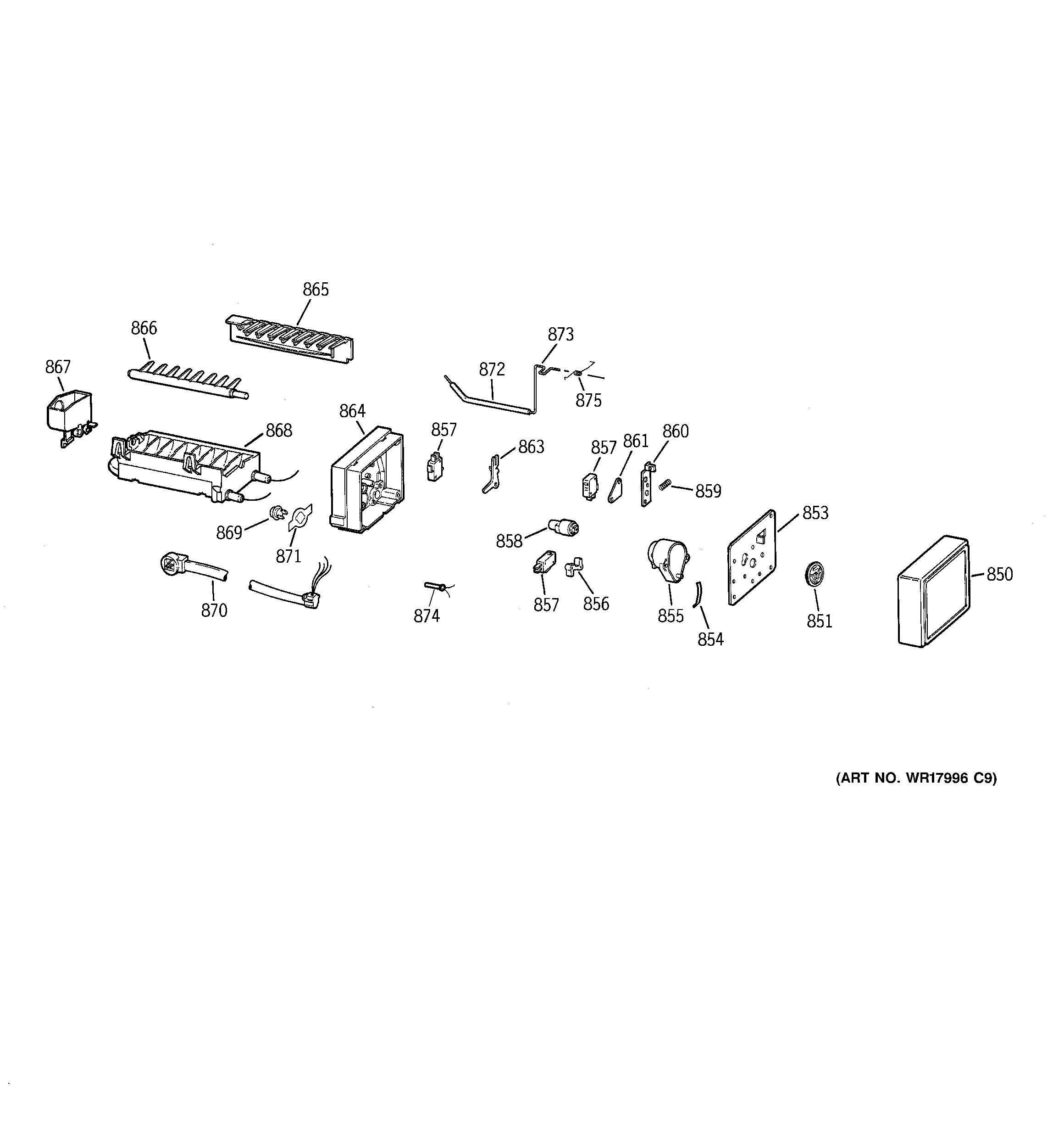 Hotpoint CST25GRBGAA ice maker diagram