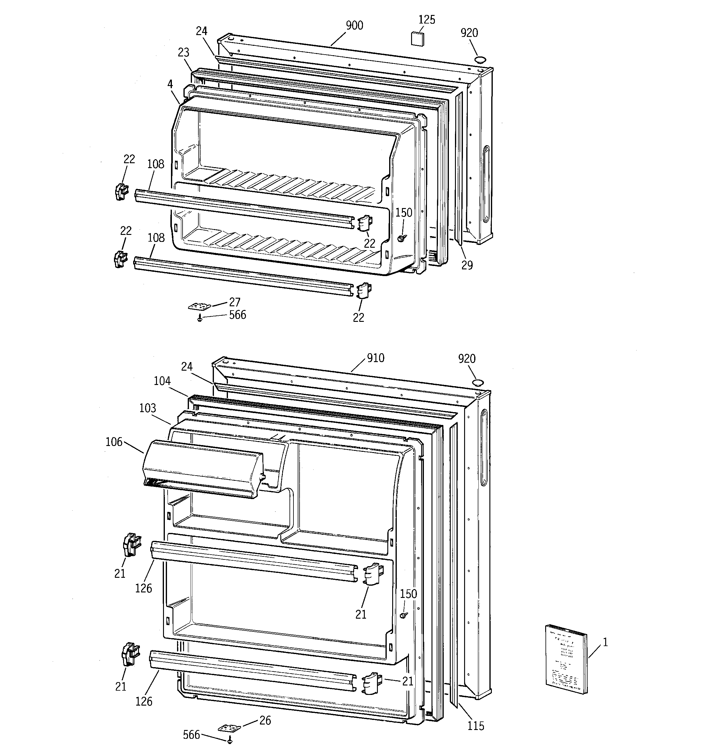 Hotpoint HTR16BBMDRAA doors diagram