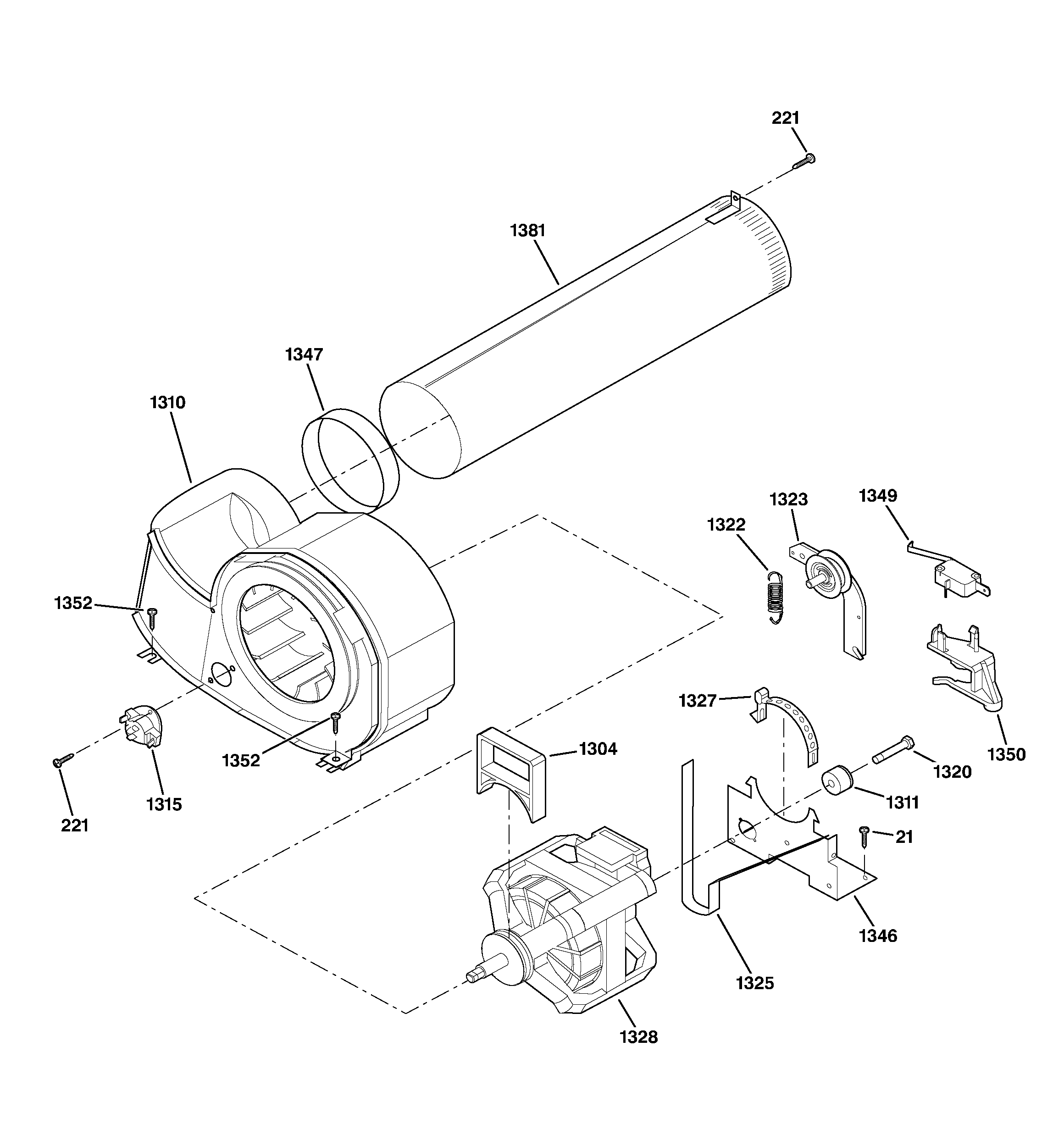Hotpoint NVL333EB0CC motor diagram