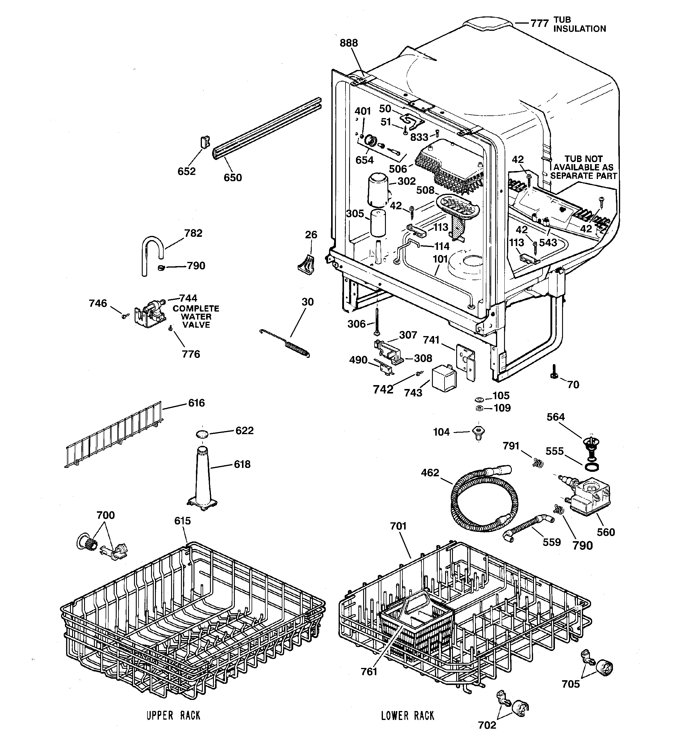 Hotpoint HDA3400G00CC body parts diagram