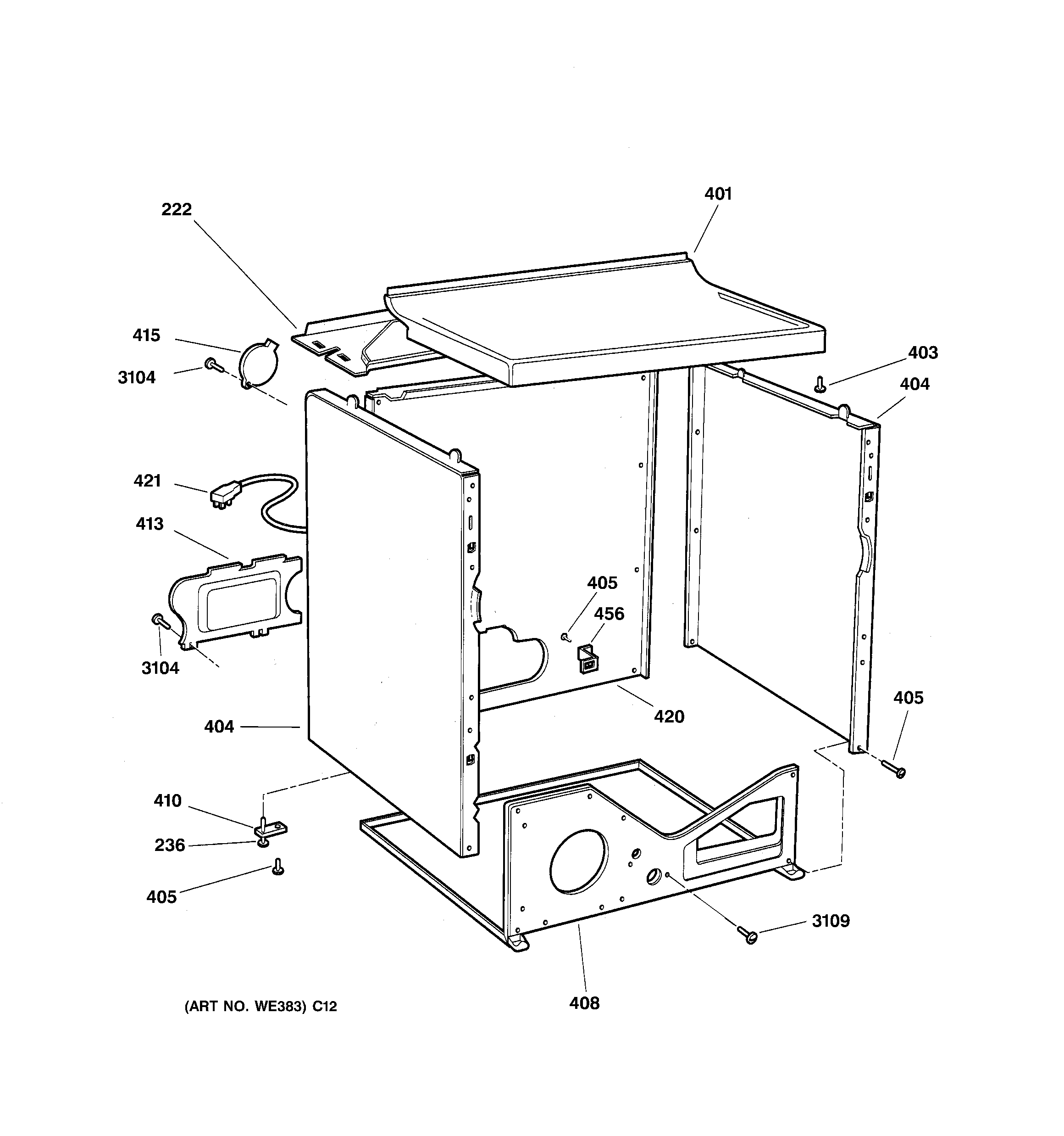RCA BWXR473GT5WW cabinet diagram
