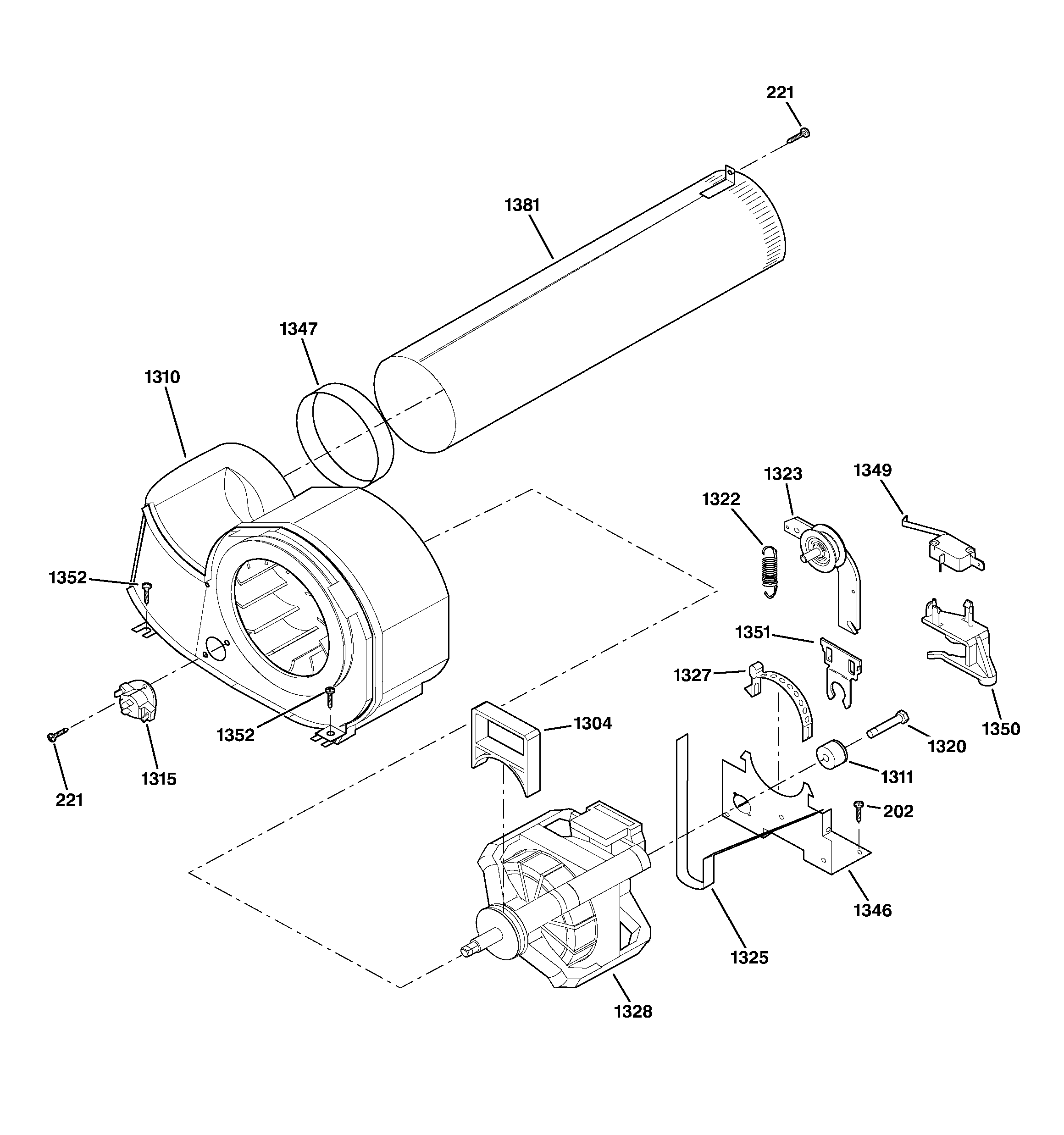 GE DVL223EA1WW motor diagram