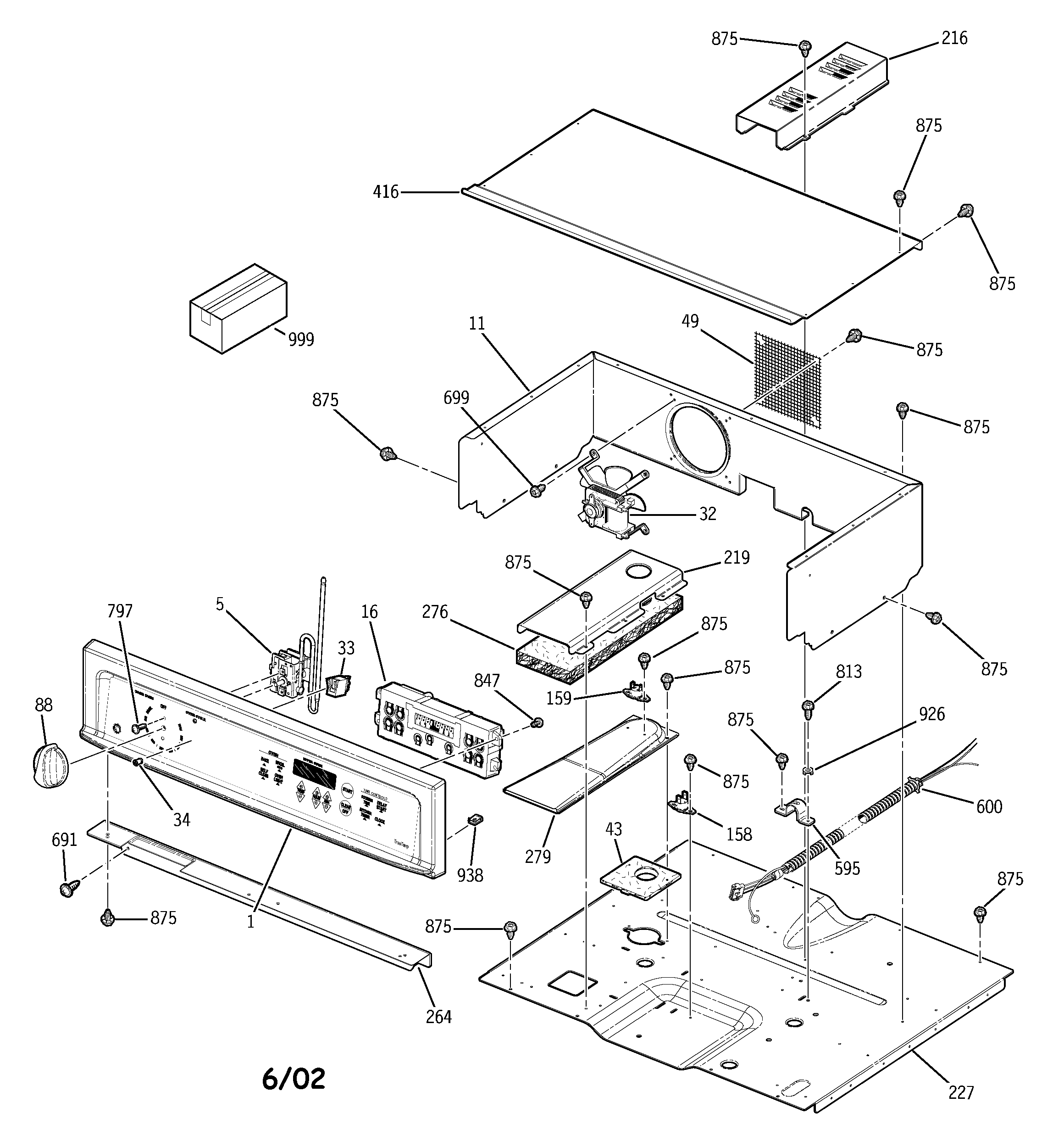 GE JKP27WD1WW control panel diagram