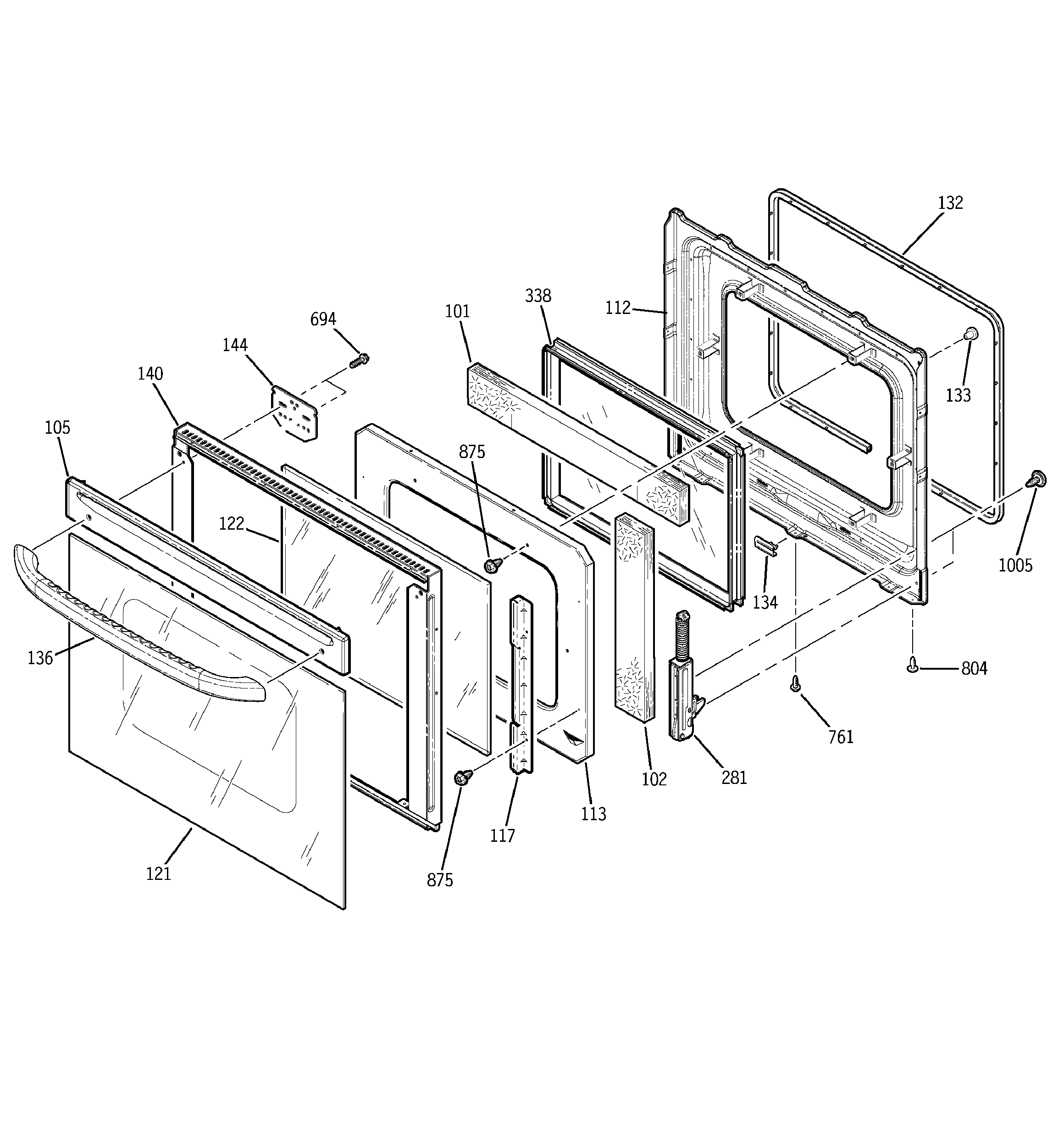 GE JKP27WD1WW lower door diagram