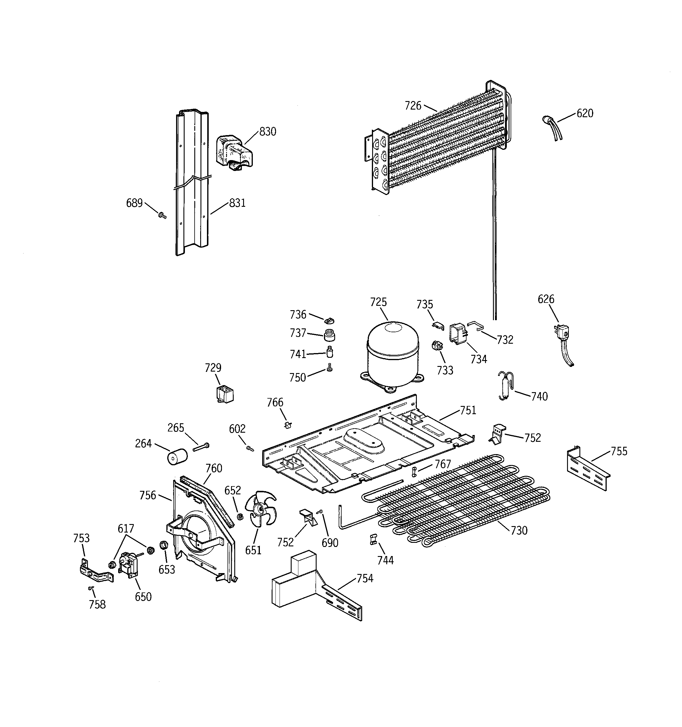GE TBX25PABRRWW unit parts diagram
