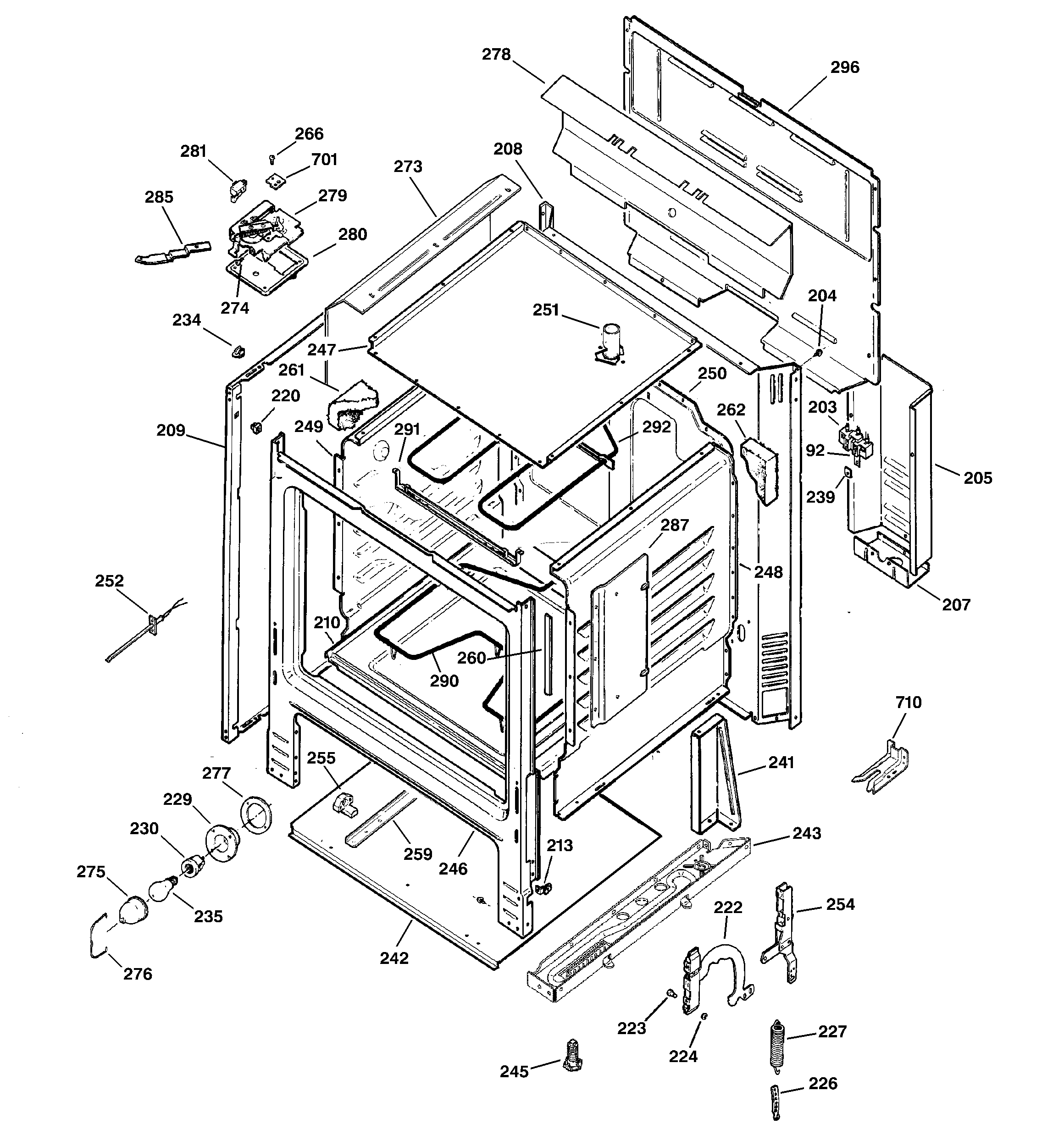 GE JBP21WC3WW body parts diagram