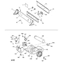 GE DBSR453GA1AA backsplash, blower & motor assembly diagram