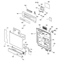 GE GSD3932F00WW escutcheon & door assembly diagram