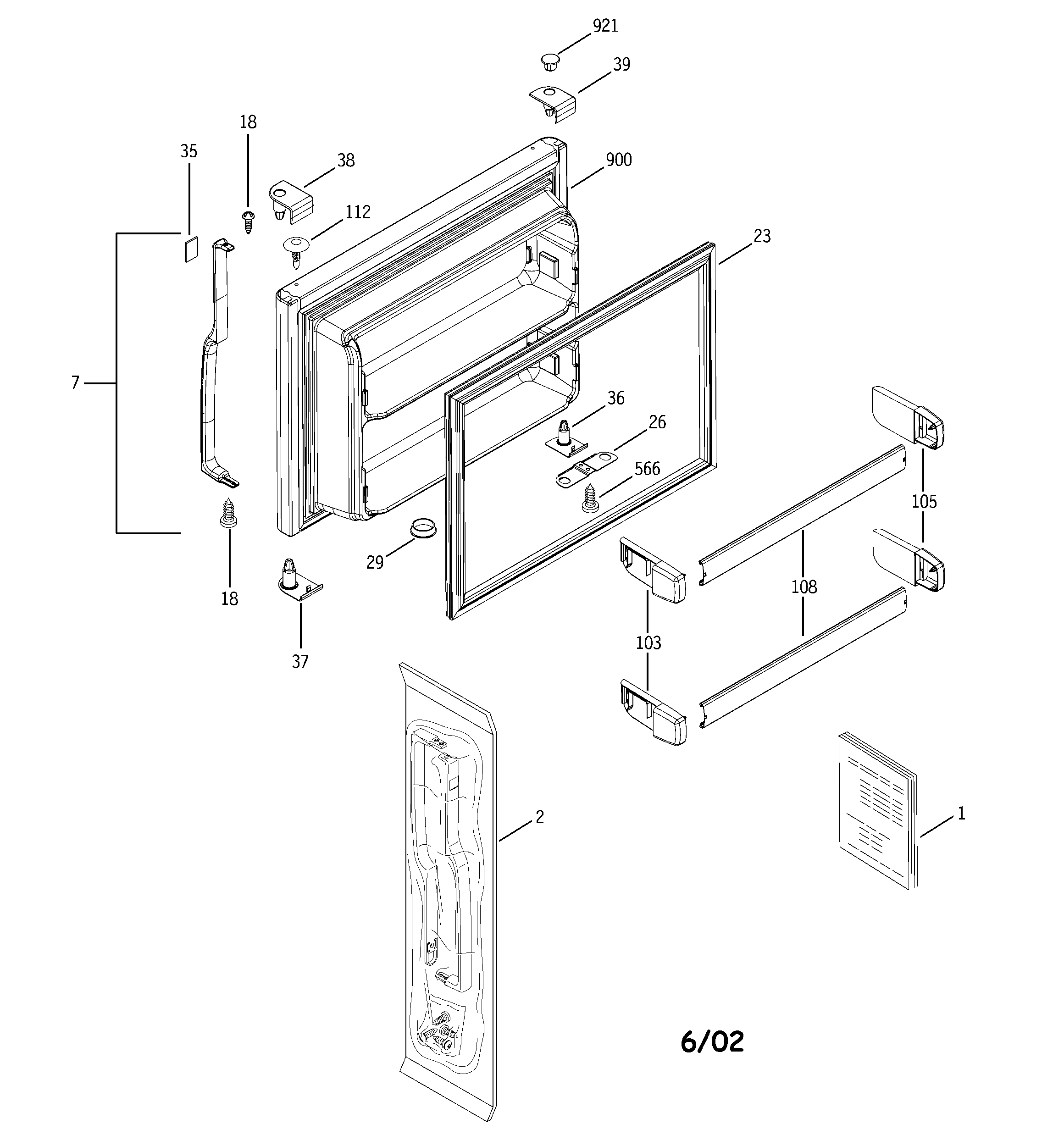 Hotpoint HTS18GBMCRWW freezer door diagram