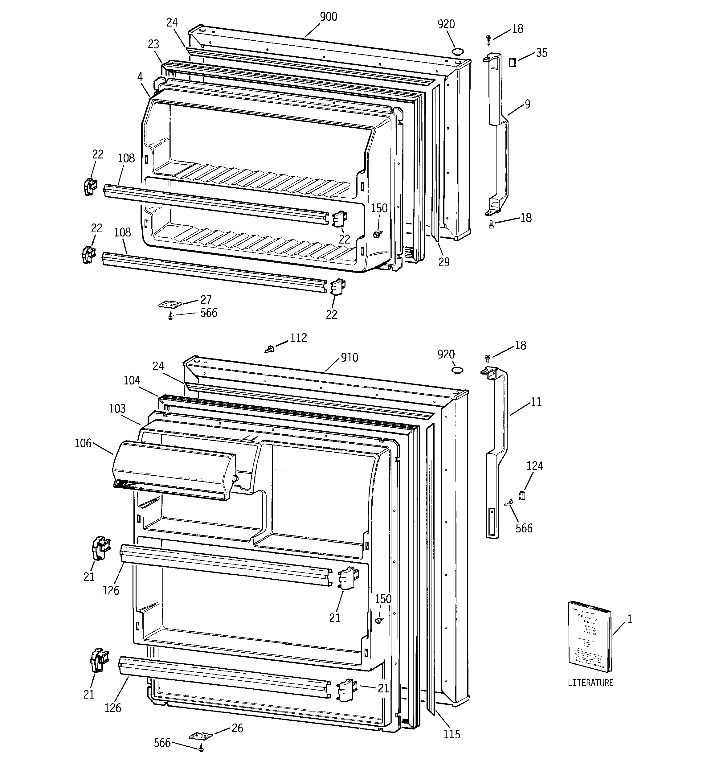 Hotpoint HTH15BBMDRAA doors diagram