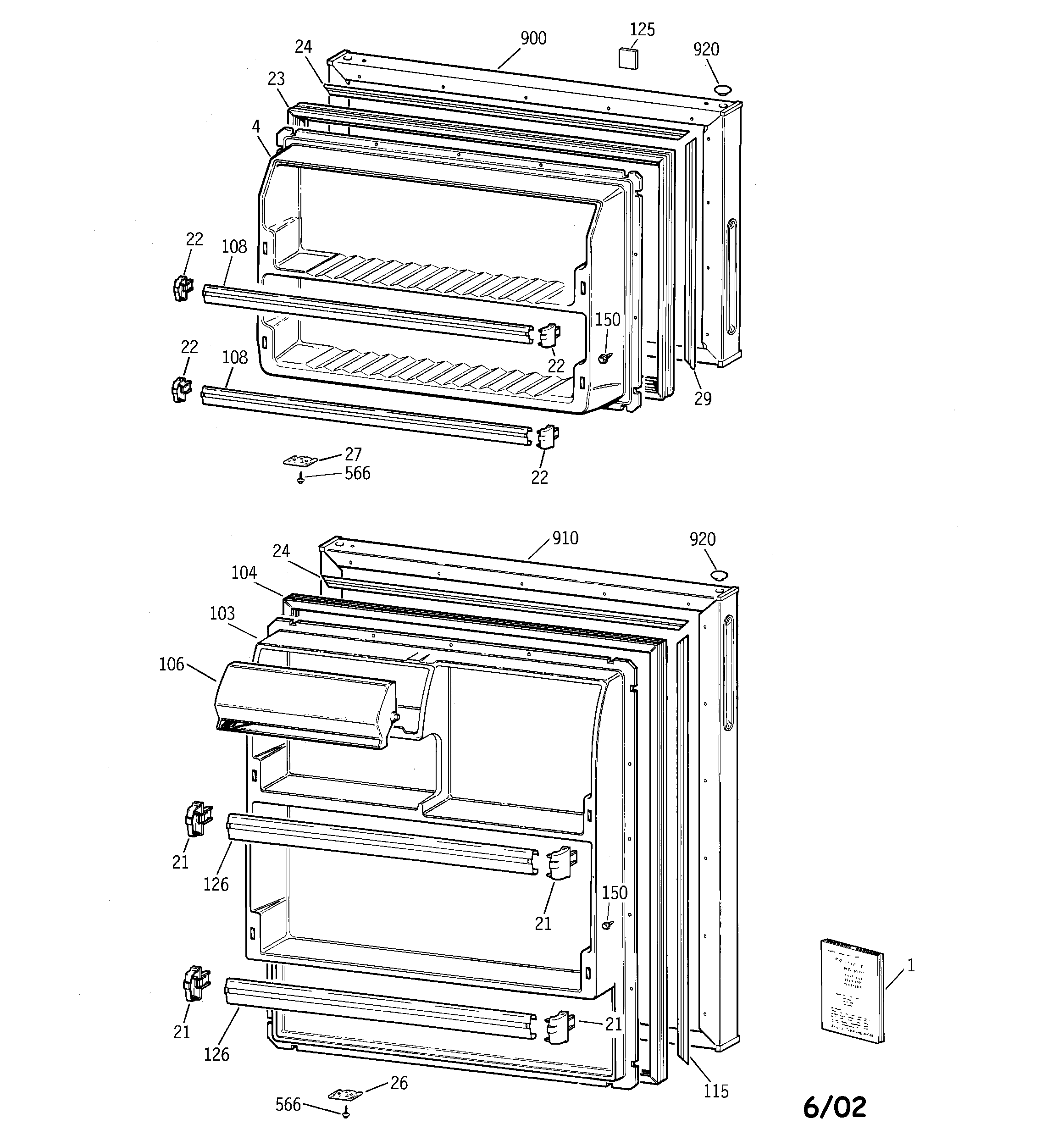 Hotpoint HTR16BBMBRCC doors diagram