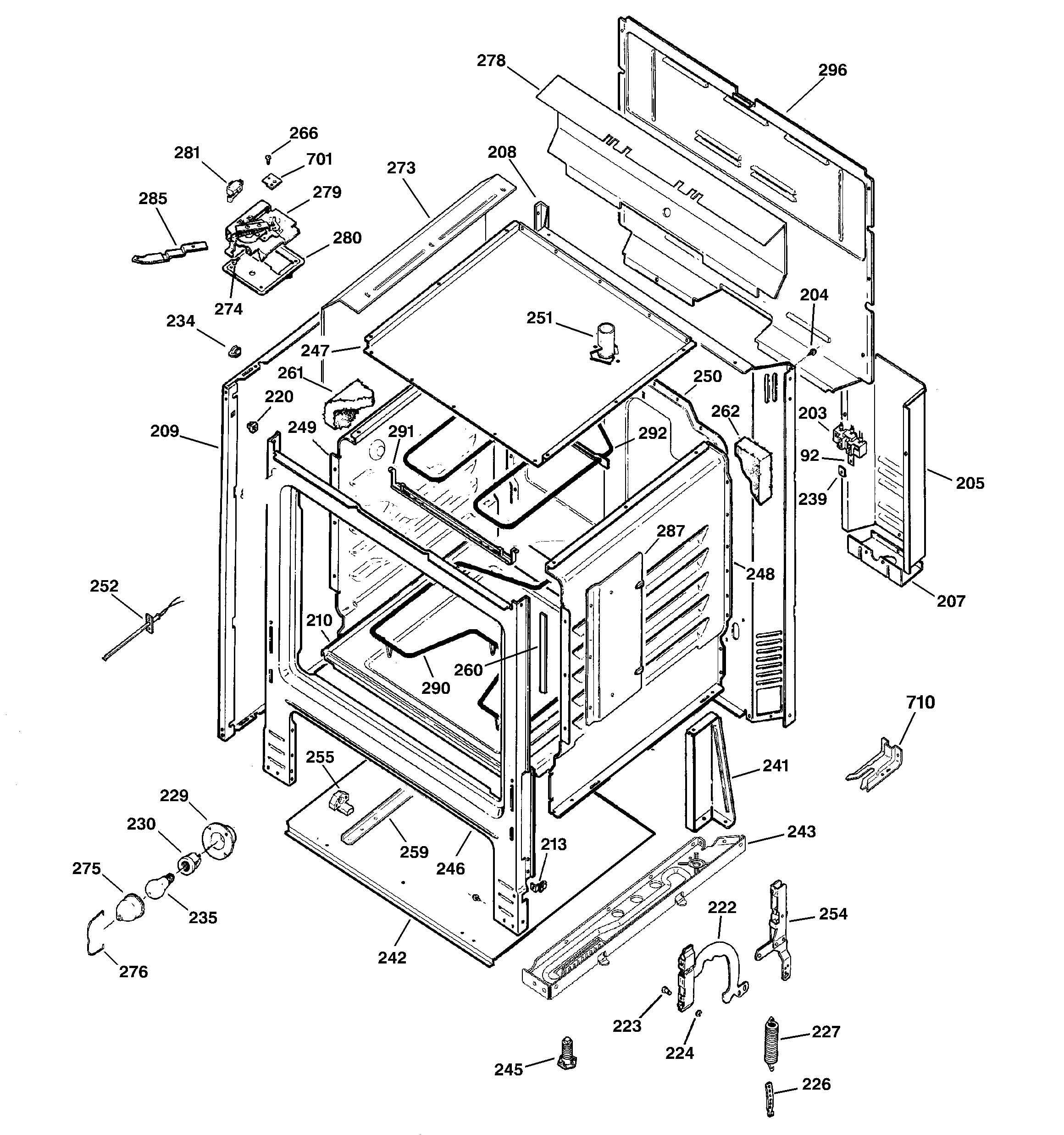 Hotpoint RB757BC3AD body parts diagram