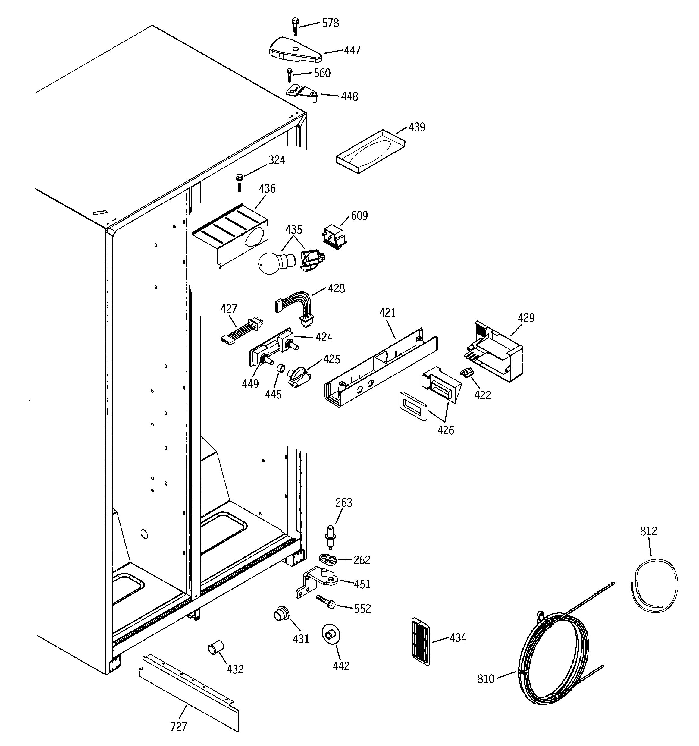 RCA RSG20DDMCFWW fresh food section diagram