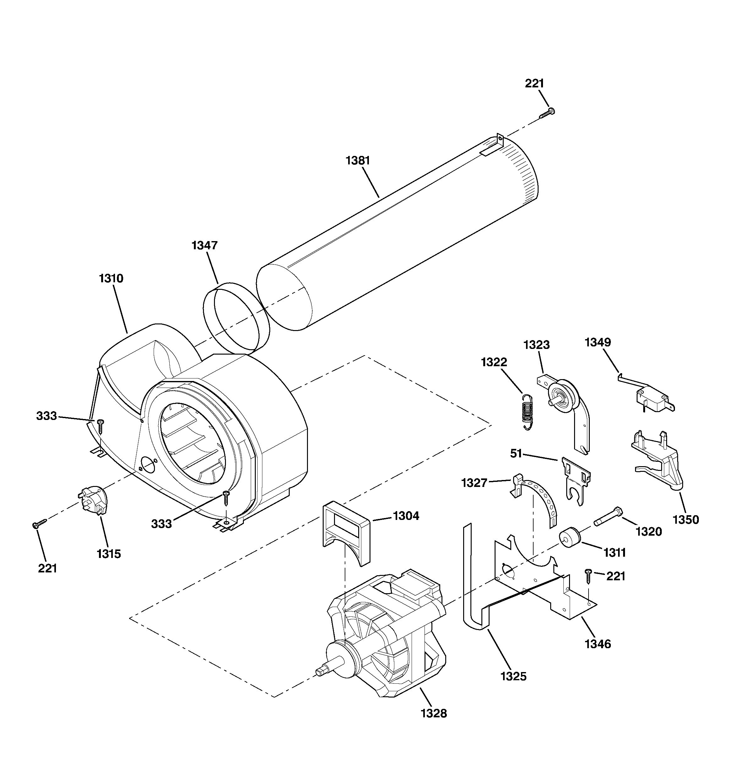 GE DBL333GB1WW motor diagram