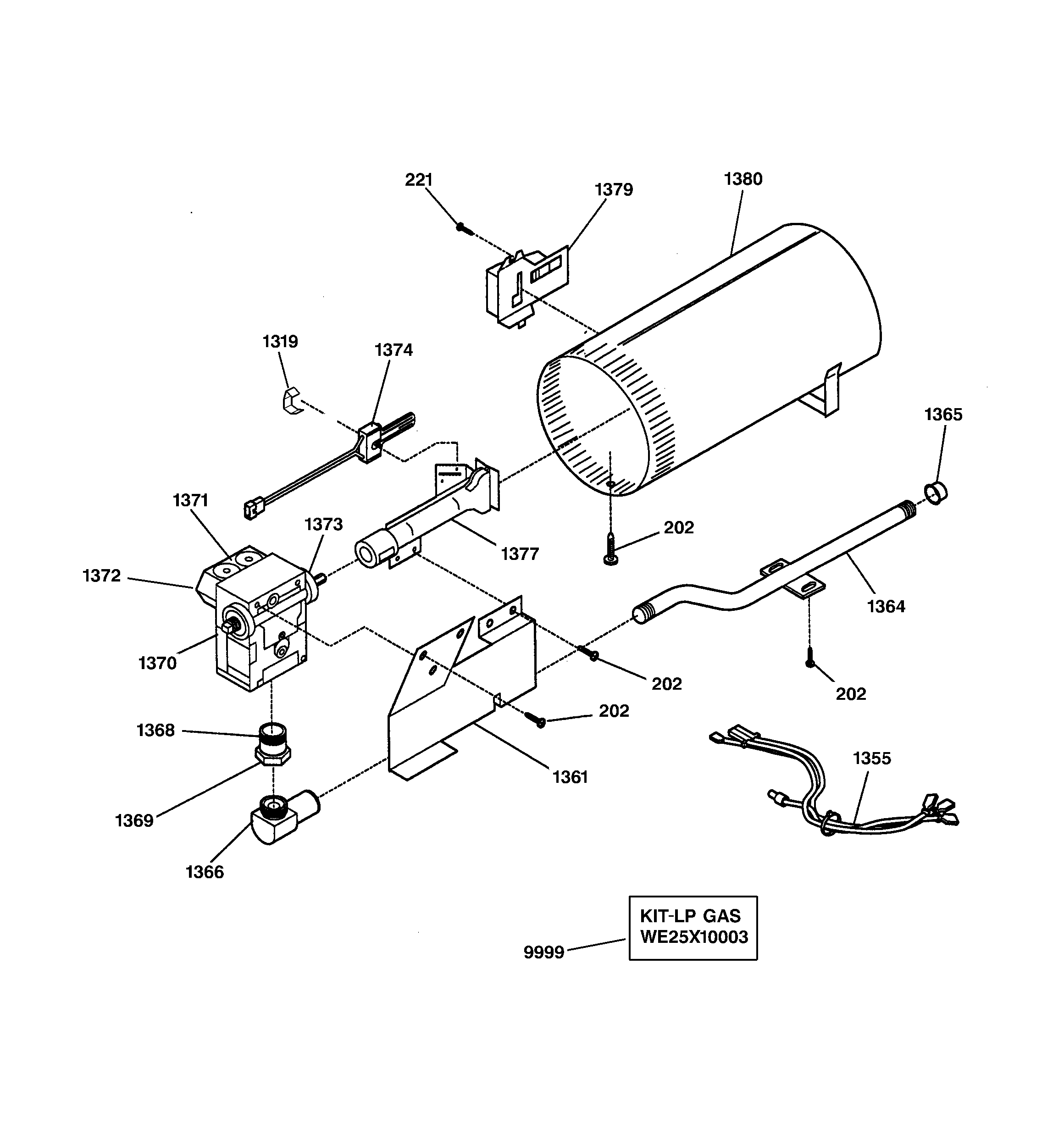 GE DCB330GB1KC burner diagram