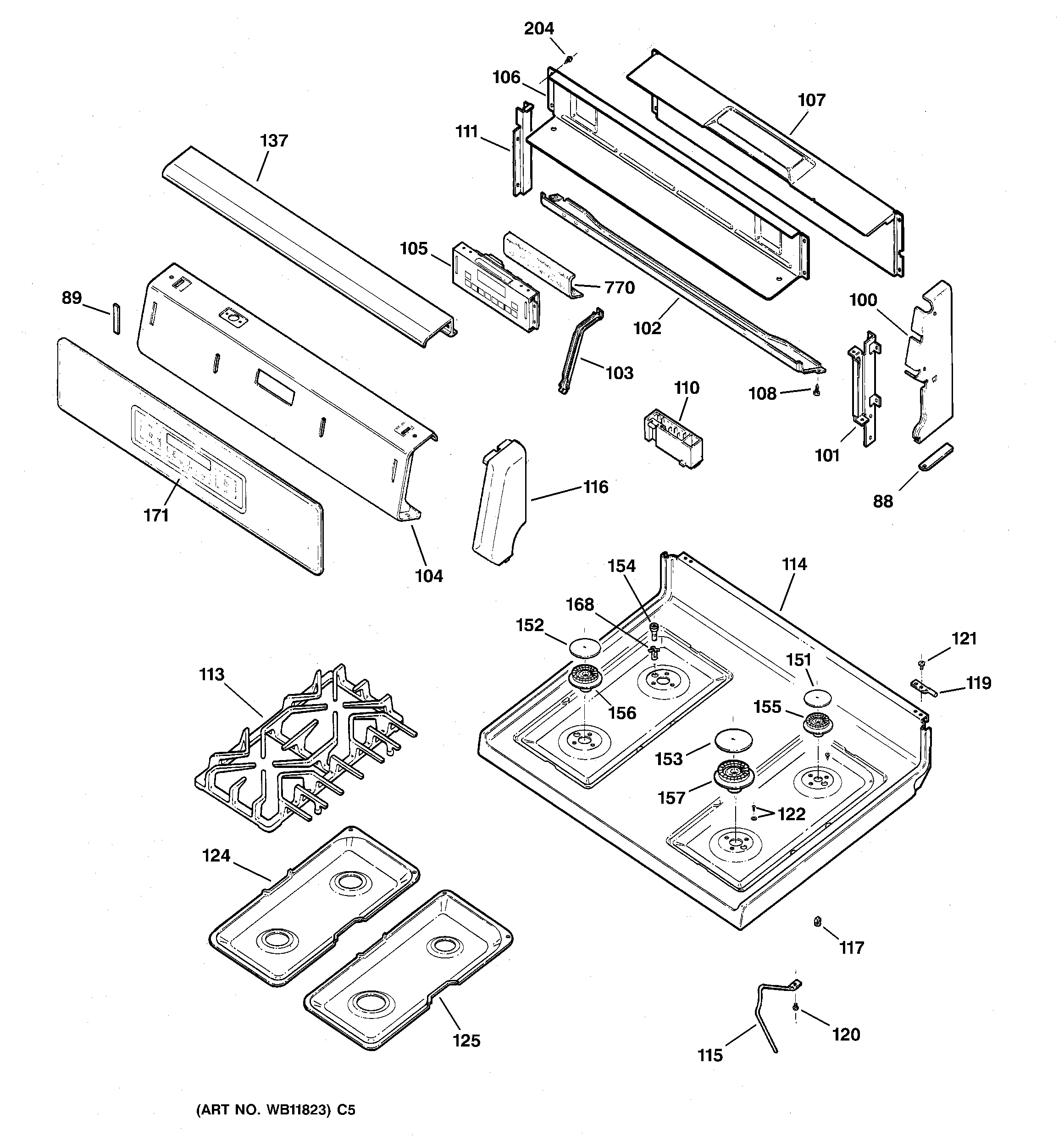 GE JGBP90MEB6BC control panel & cooktop diagram