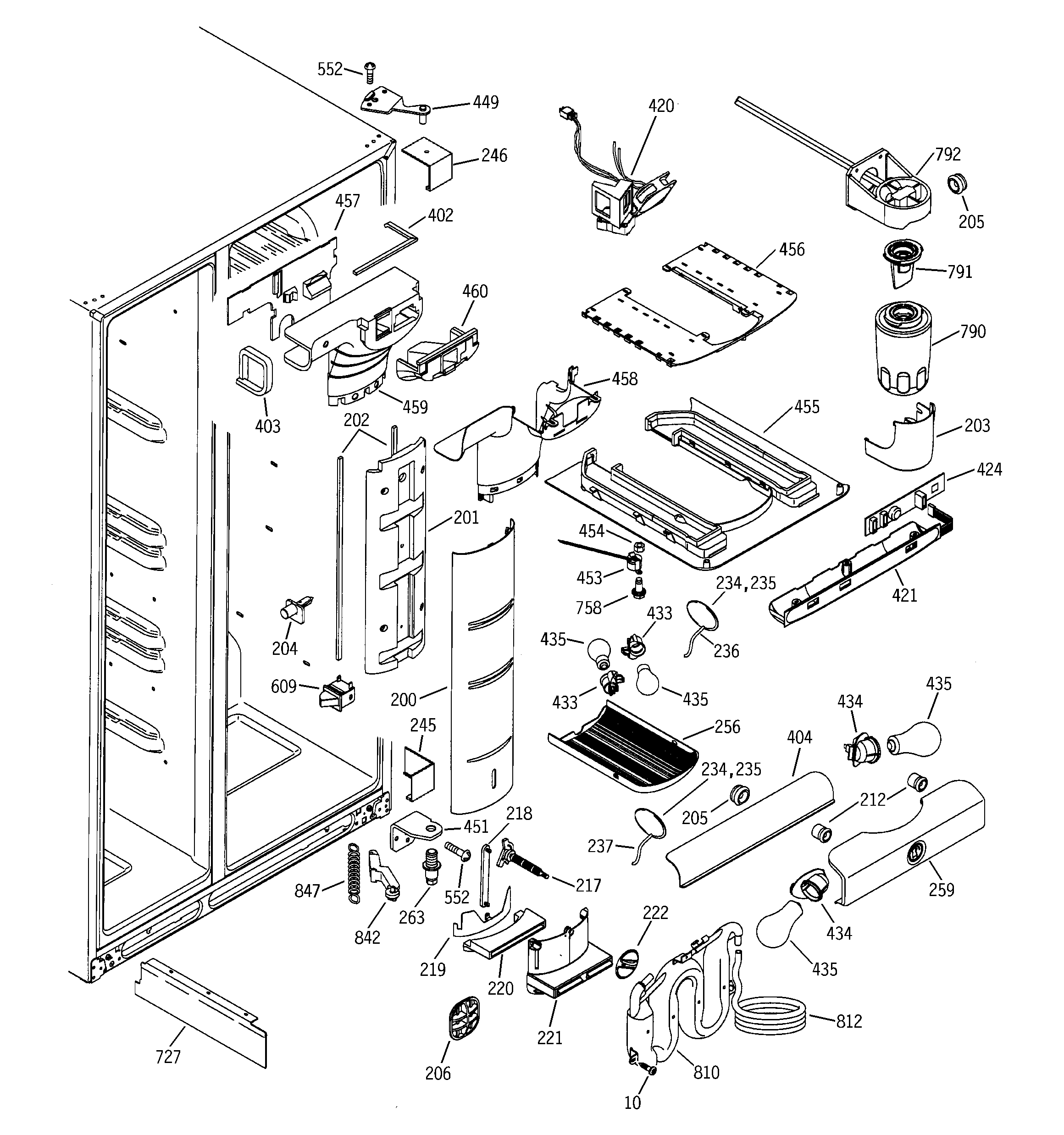 GE ZFSB25DMDSS fresh food section diagram