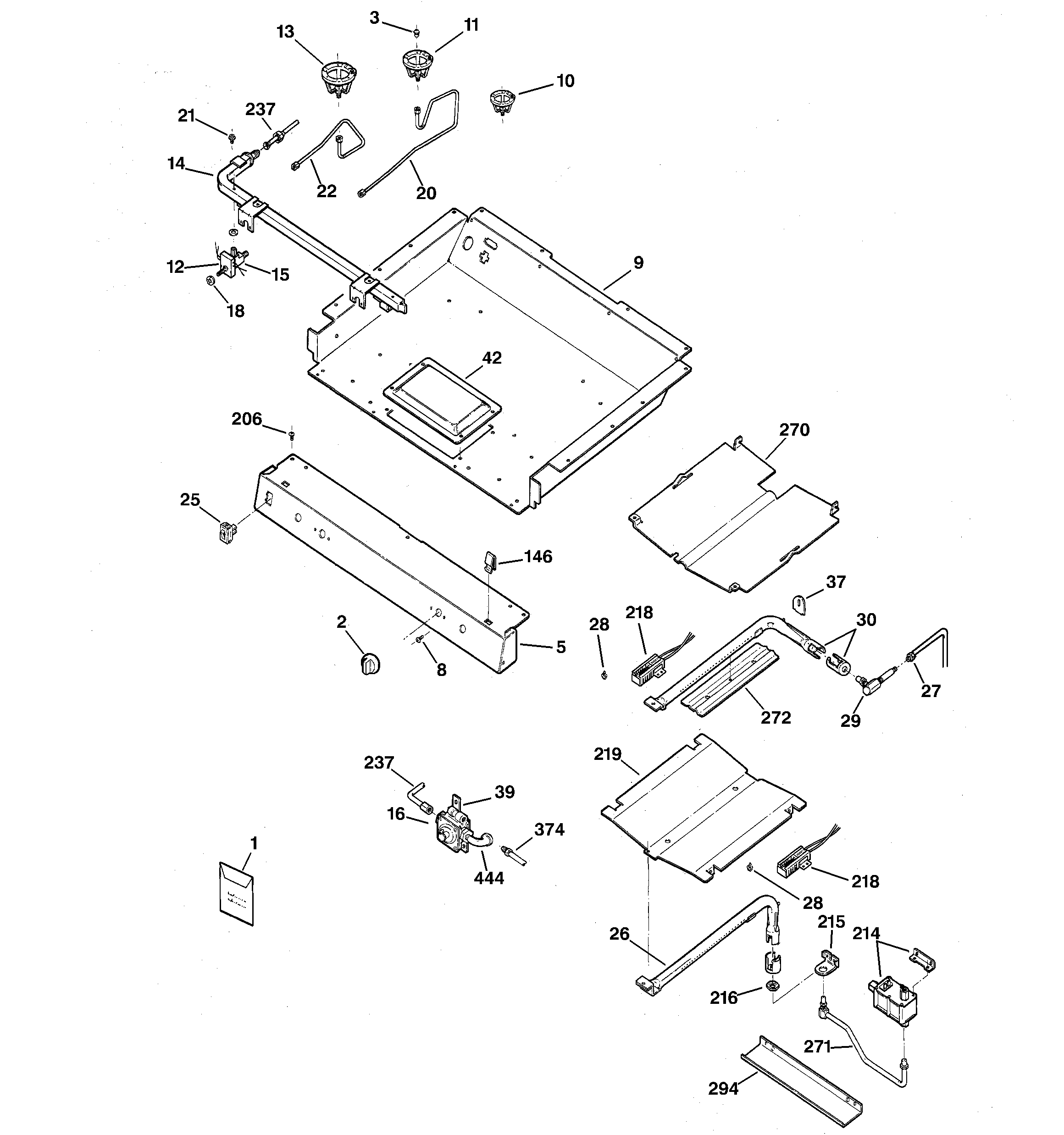 GE JGBP30BEA7WH gas & burner parts diagram
