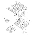 GE JGBP35BEA8BB control panel & cooktop diagram