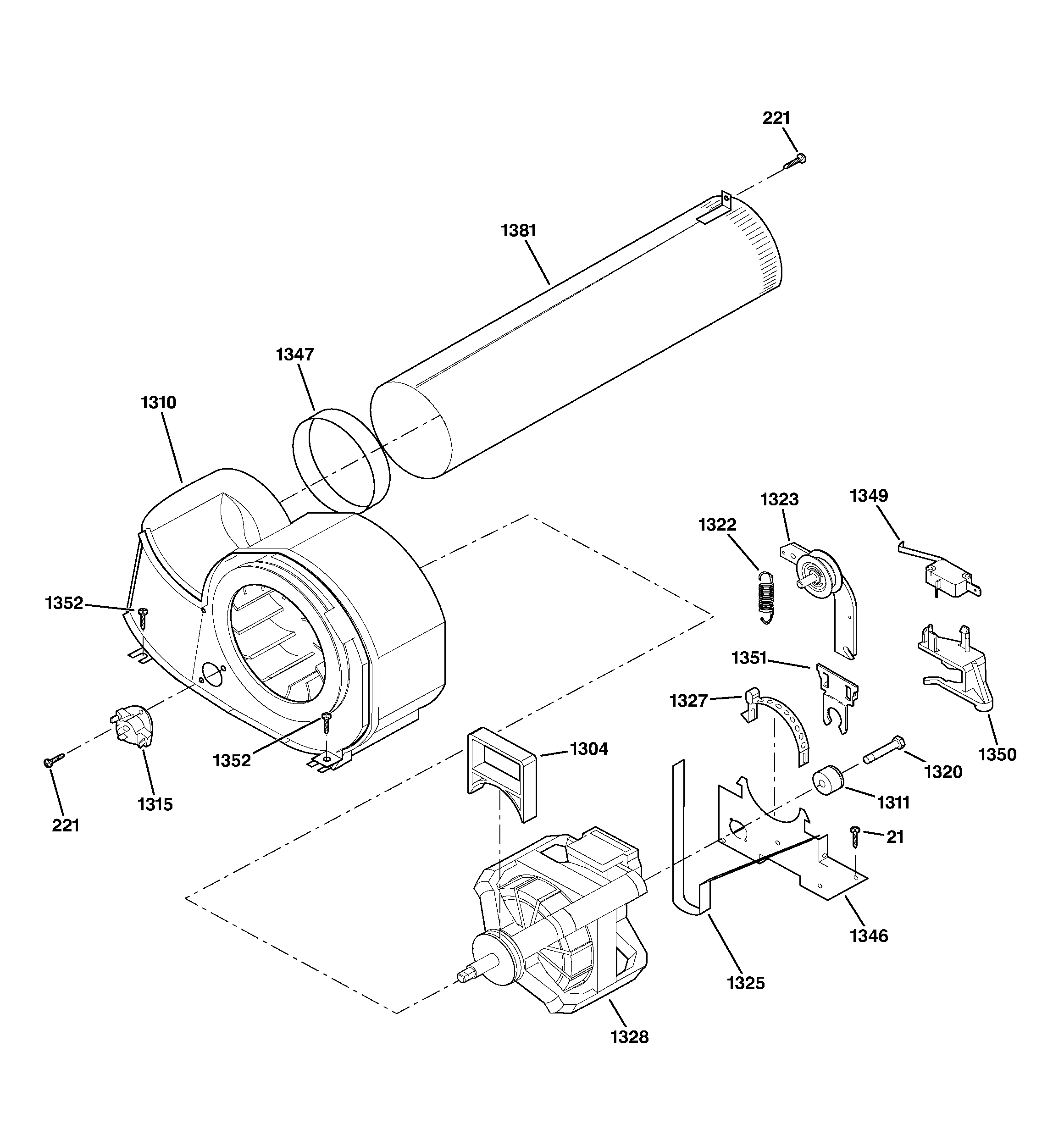 Hotpoint NVL333EB1CC motor diagram
