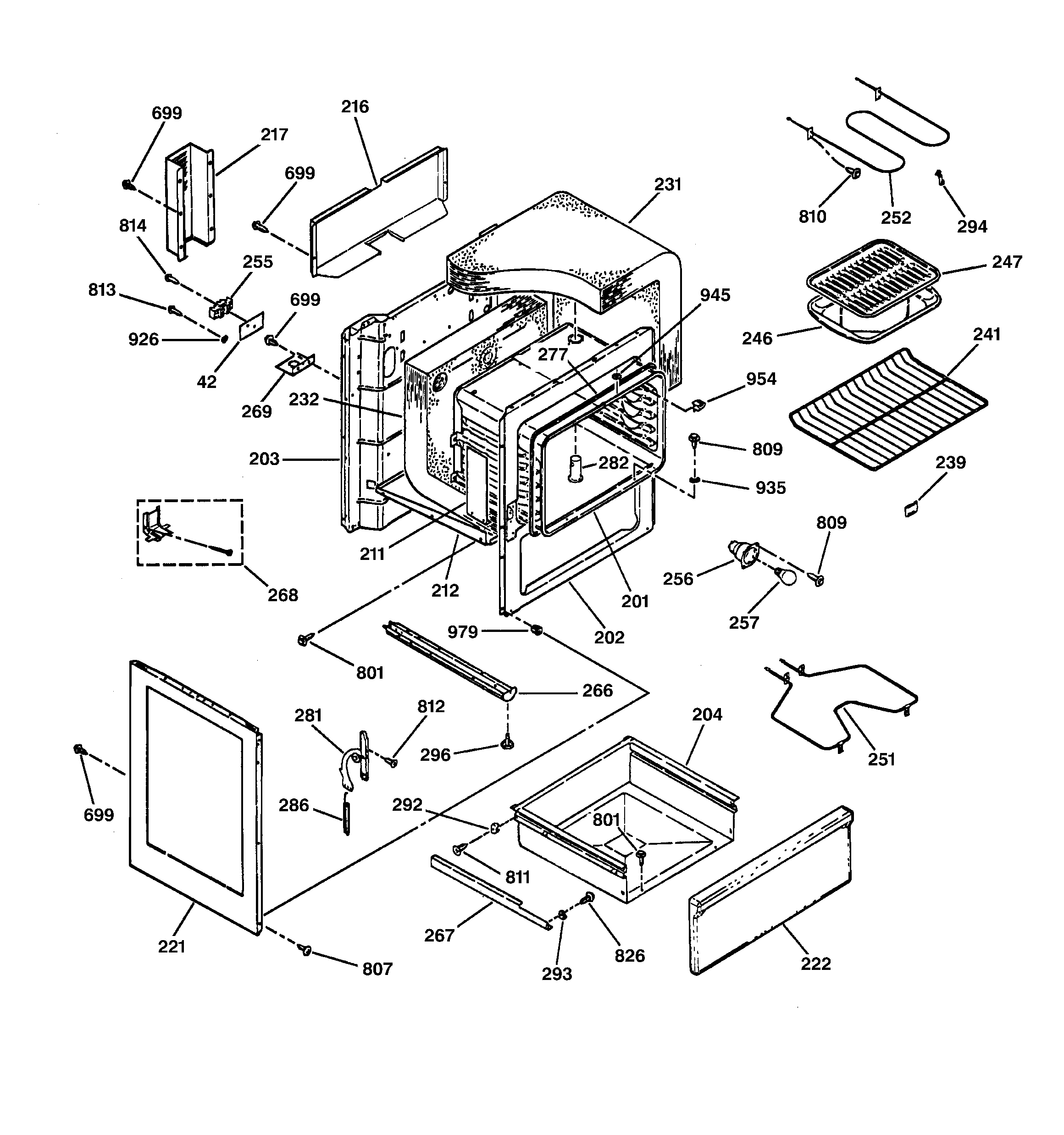 GE JBS23BY1AD body parts diagram
