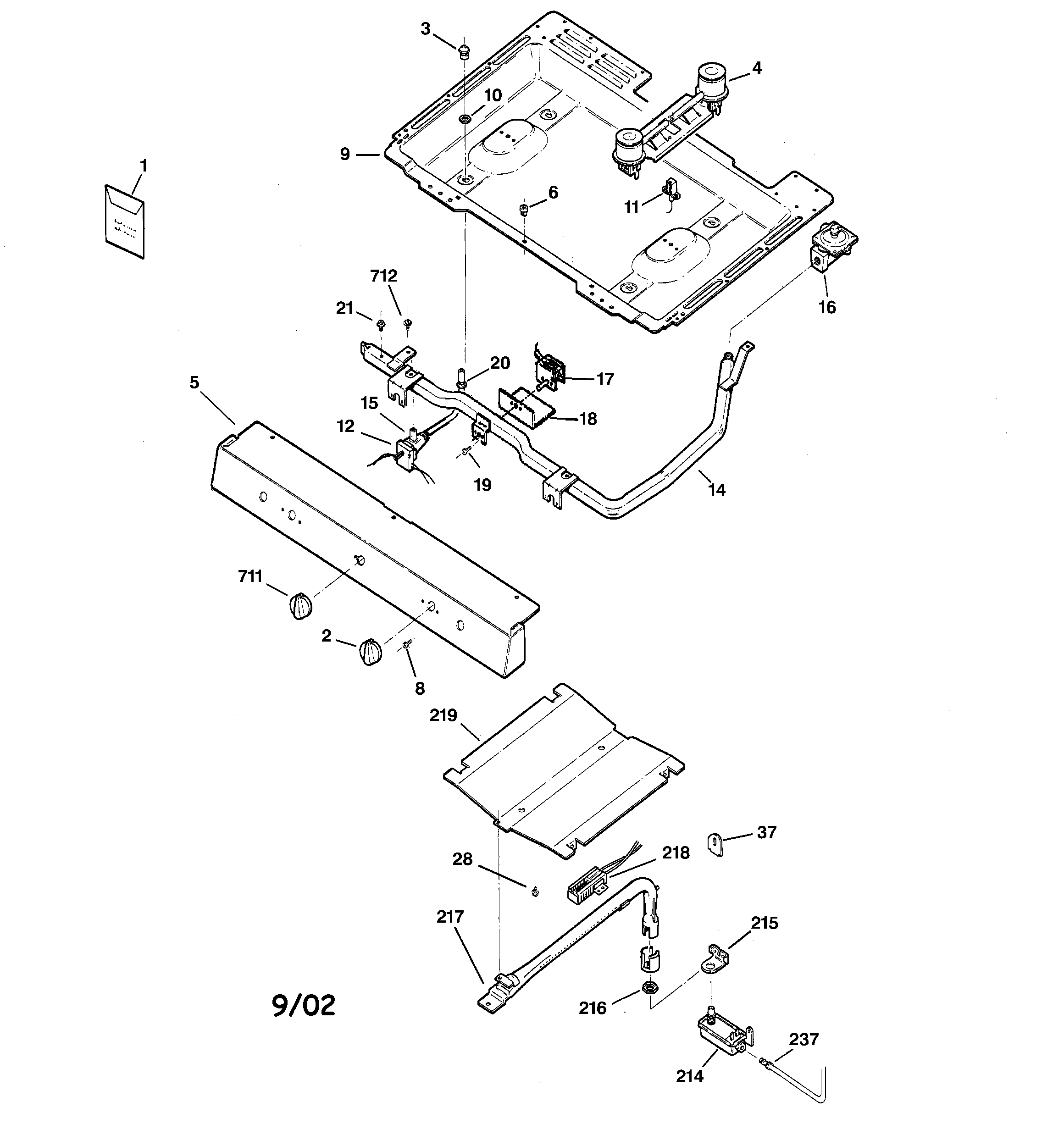 GE JGBS04BEA7WH gas & burner parts diagram