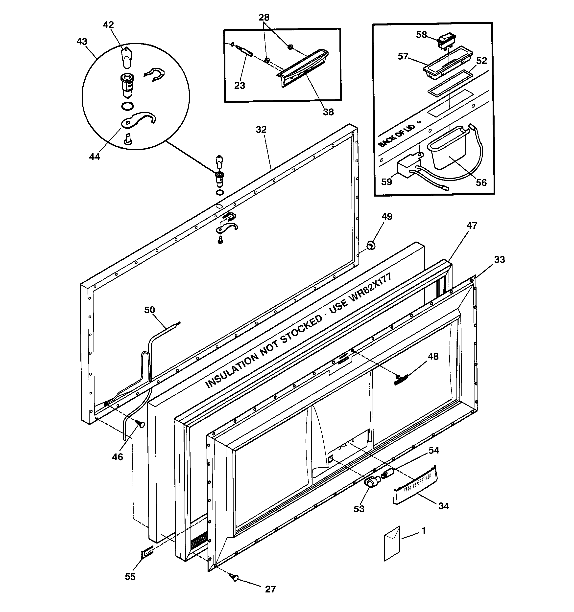 GE FCM15CMAWH freezer door diagram