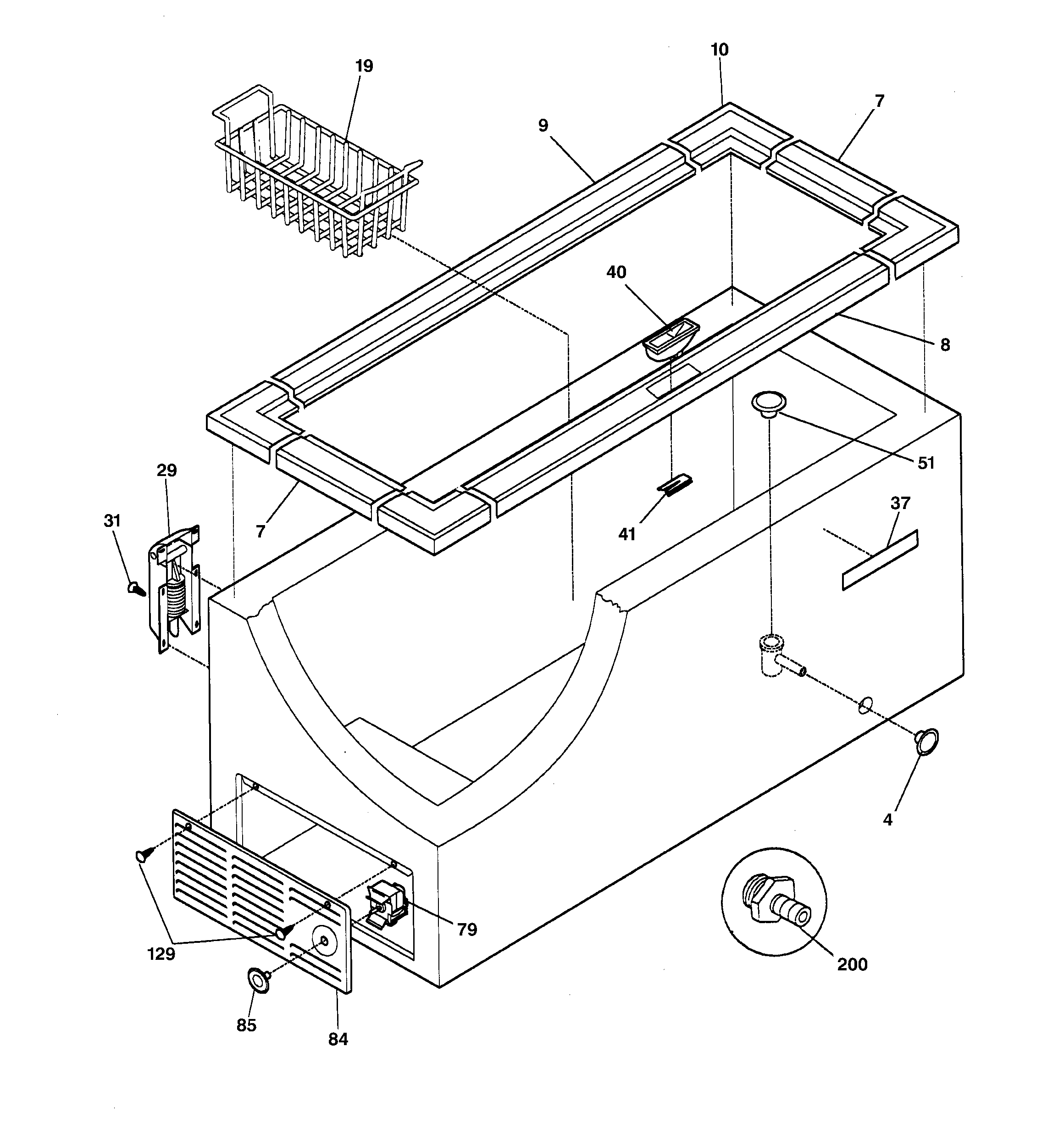 GE FCM15CMAWH cabinet diagram