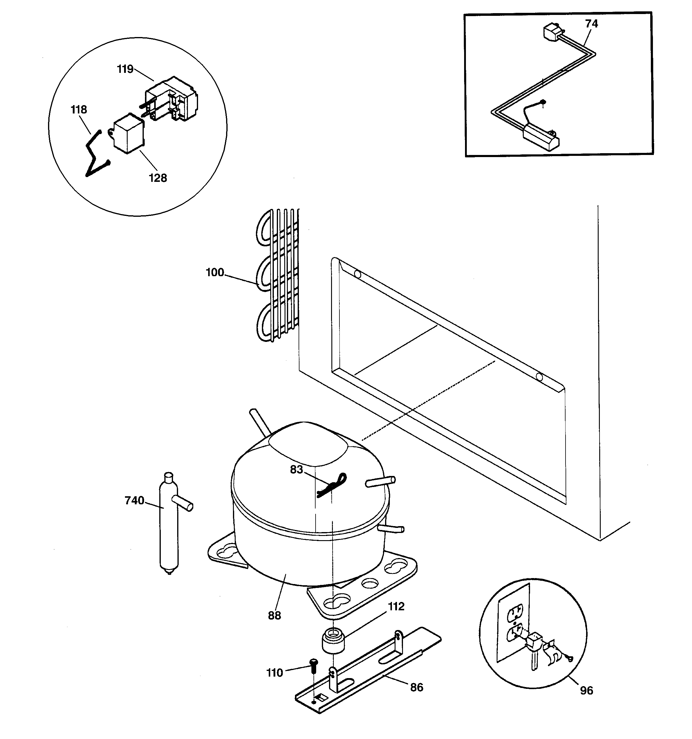 GE FCM15CMAWH unit parts diagram