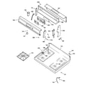GE JGBP29BED2CT control panel & cooktop diagram