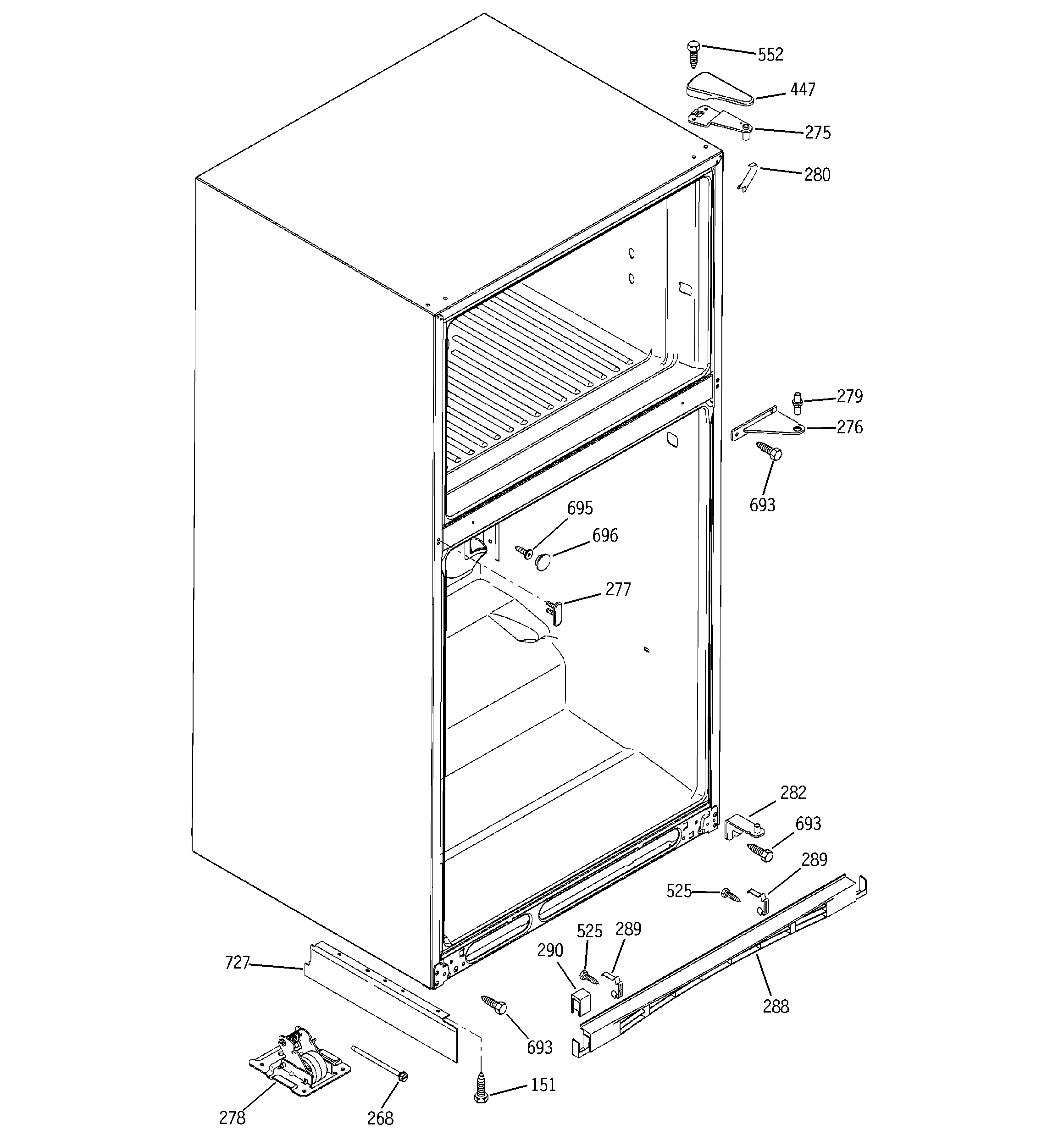 GE PTS22SBNARBS case parts diagram