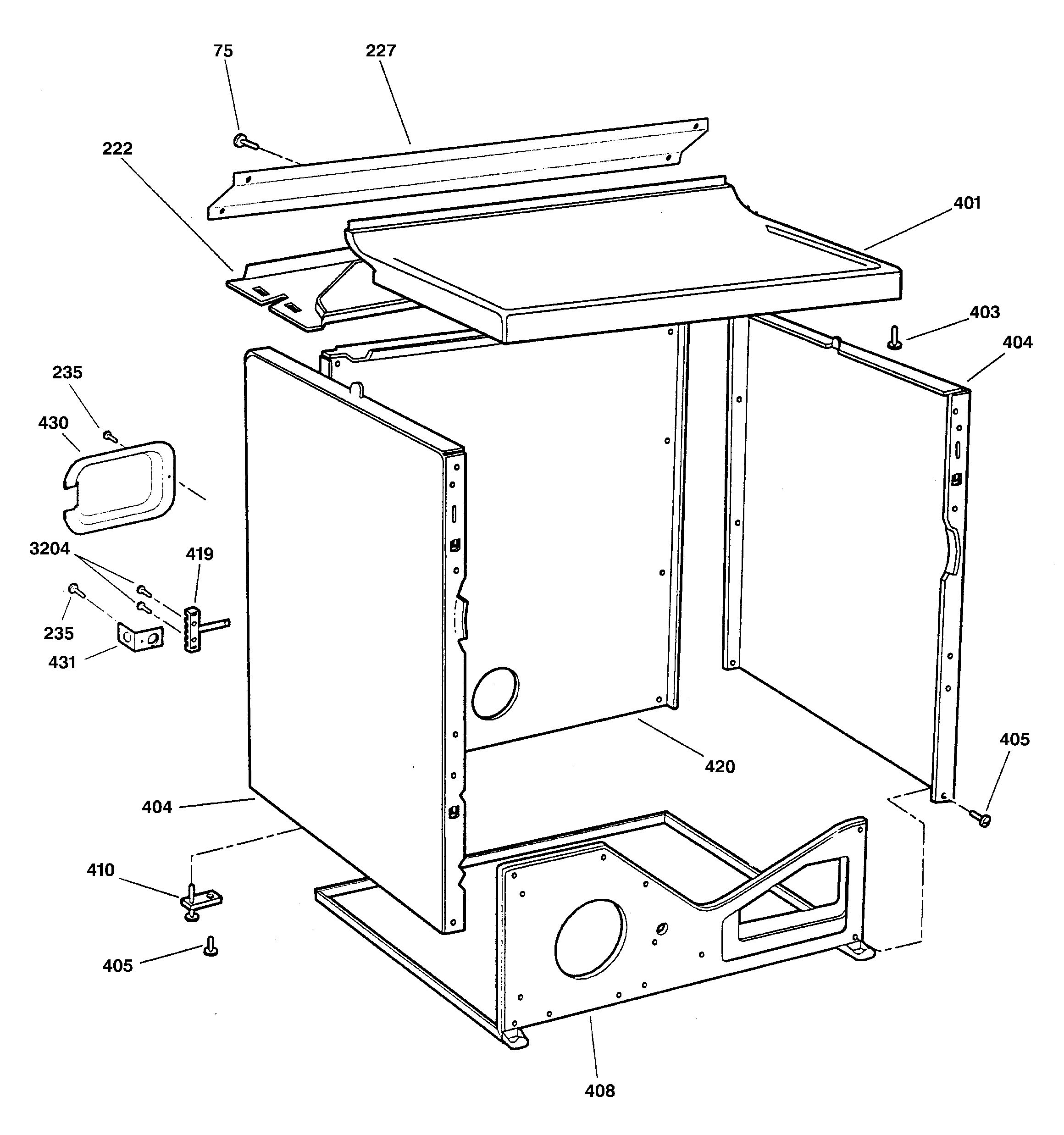 GE DPSB620EC0CC cabinet diagram
