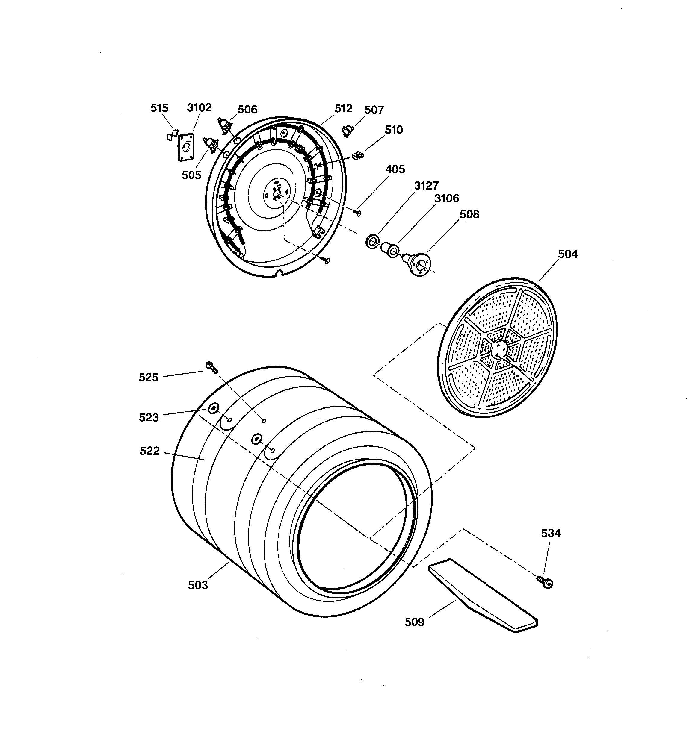 GE DPSB620EC0CC drum diagram