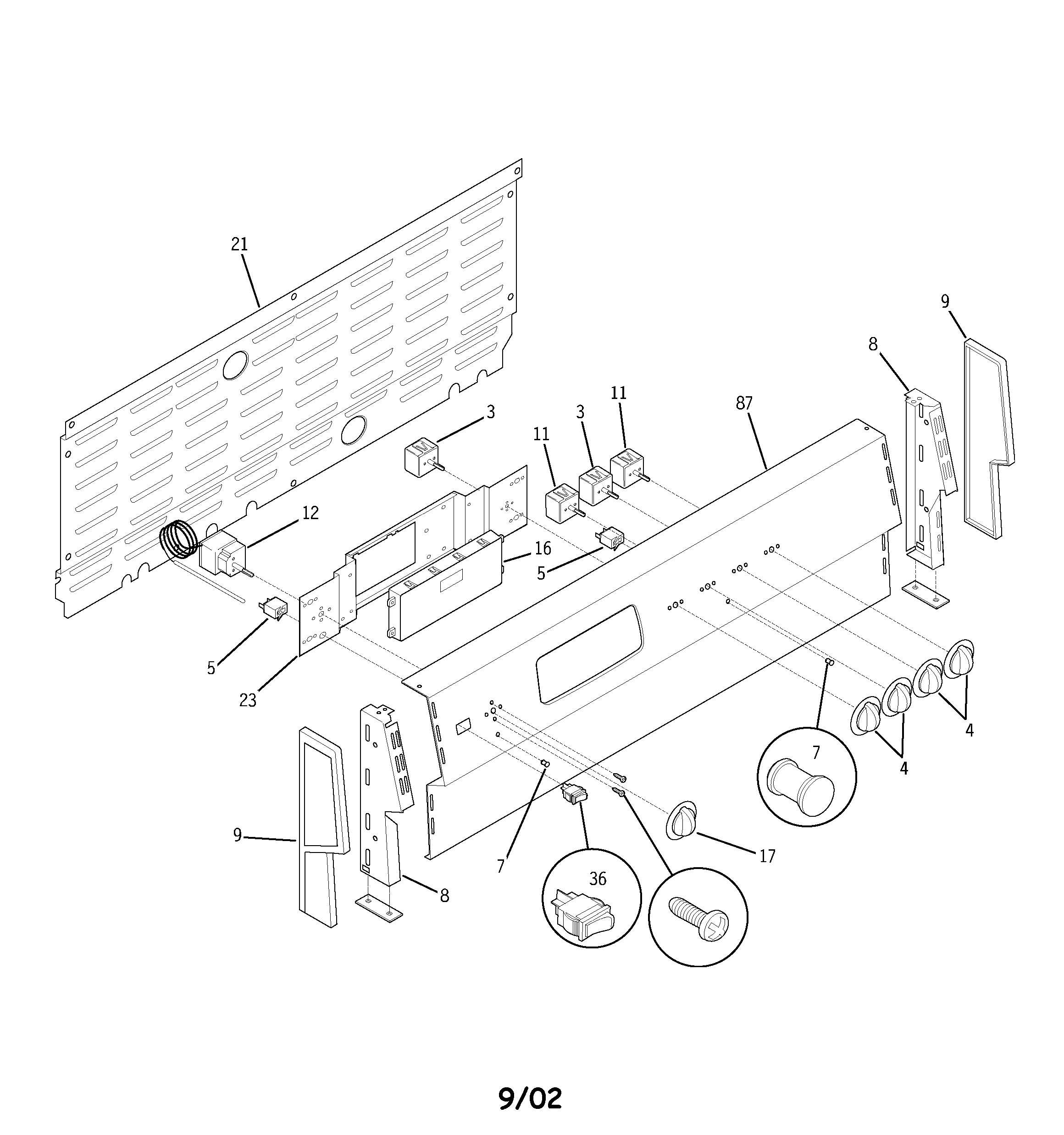 GE JCP67F1WW control panel diagram