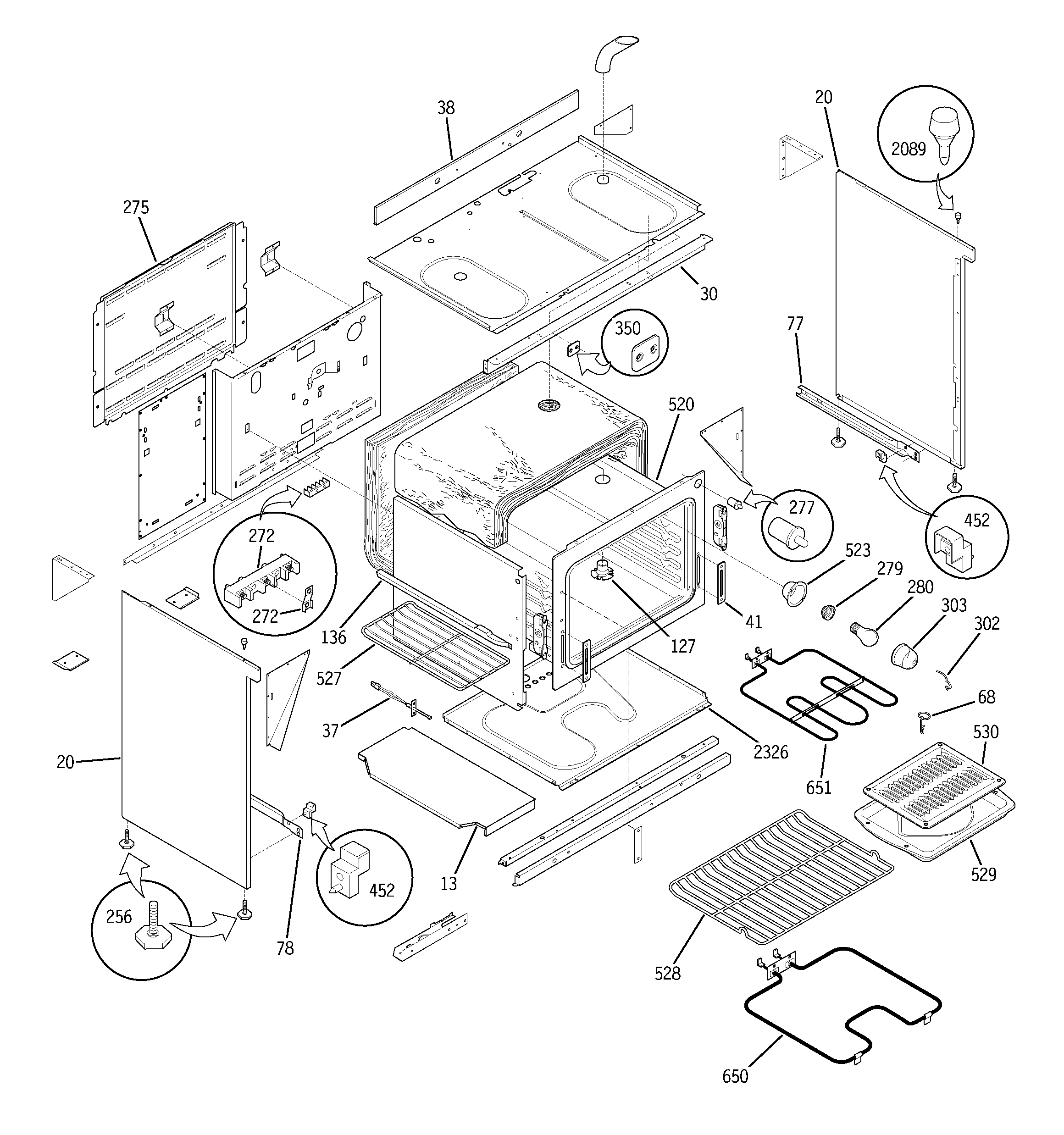 GE JCS57F1WW body parts diagram