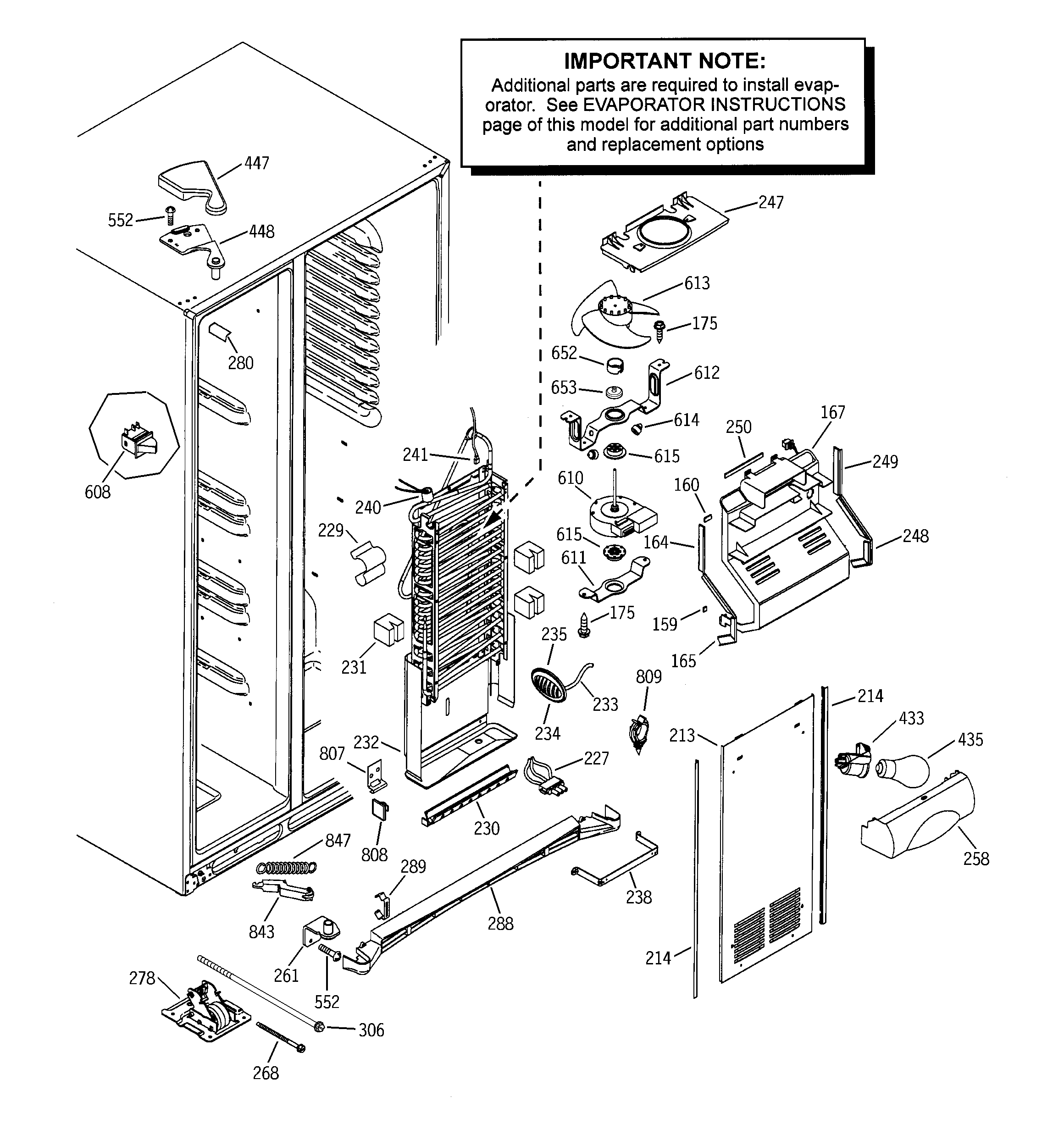 GE PCG21MIMFFWW freezer section diagram