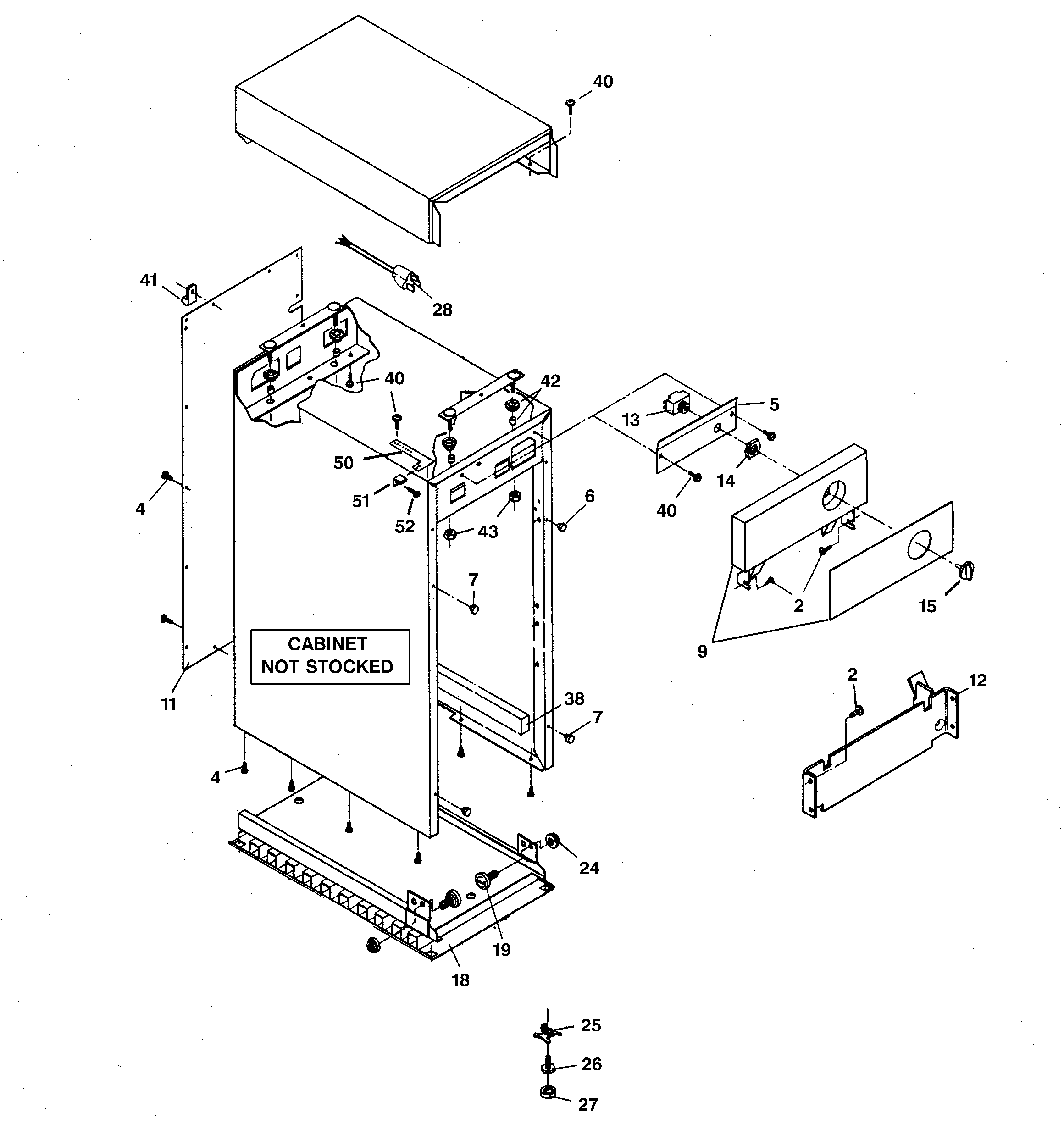 GE ZCG3500DSS-01 cabinet & control parts diagram