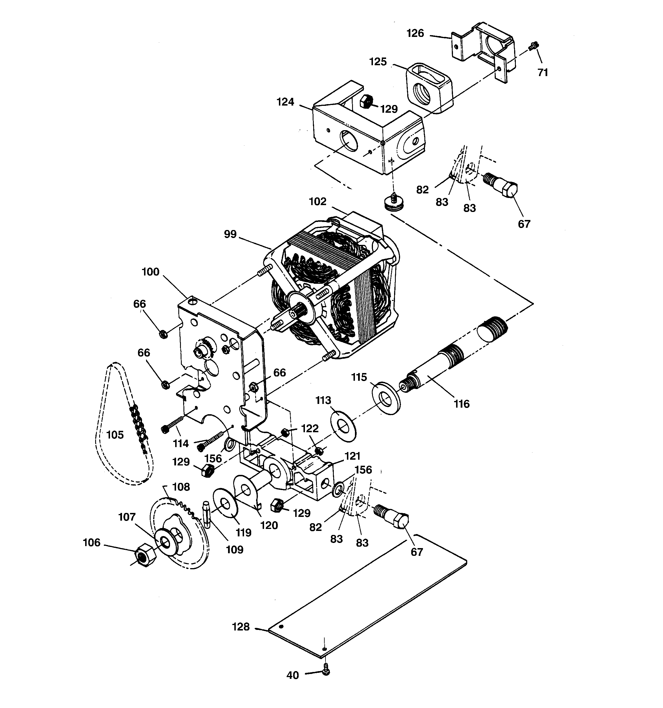 GE ZCG3500DSS-01 motor & drive parts diagram