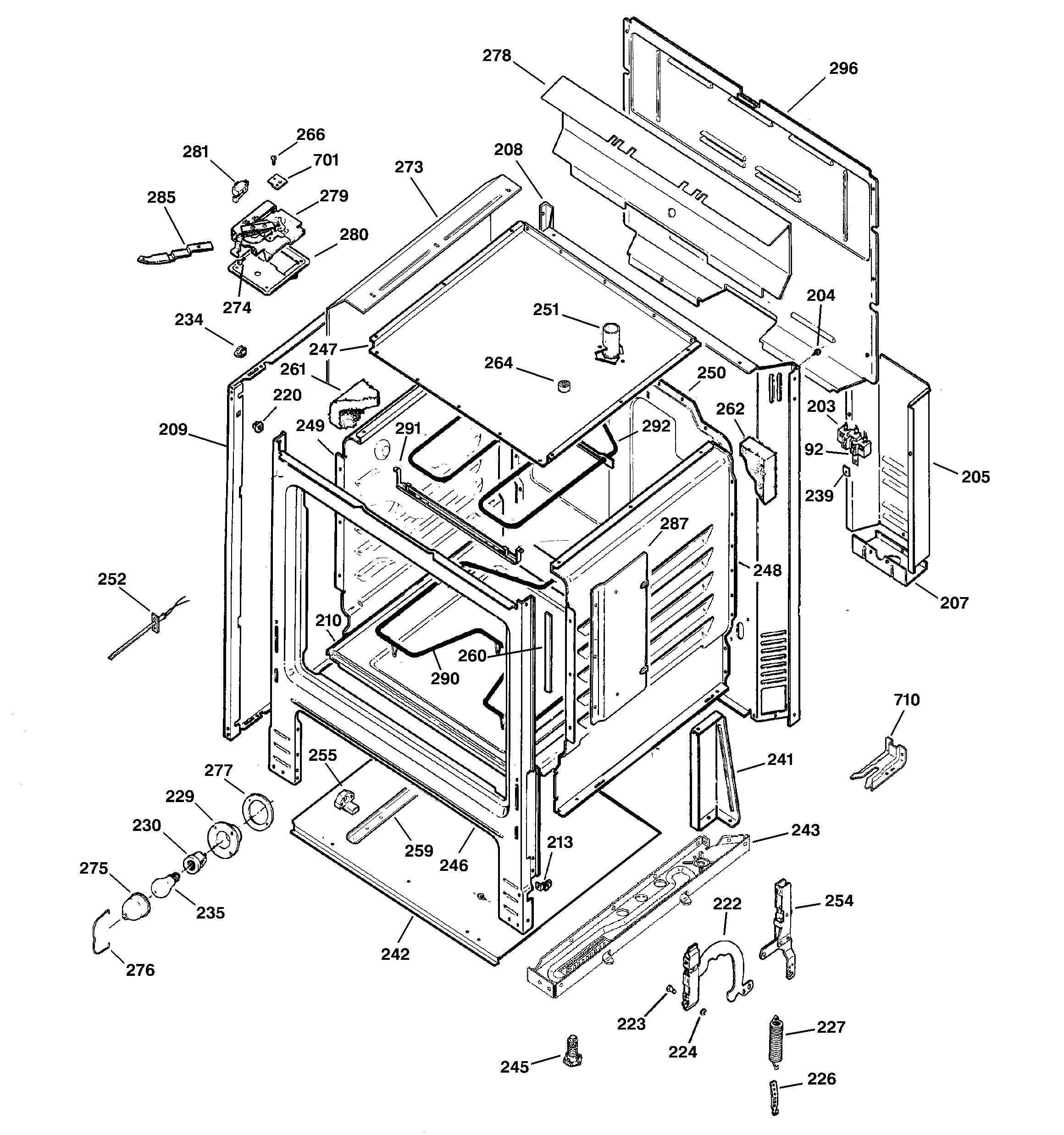 GE JBP21BC3CT body parts diagram