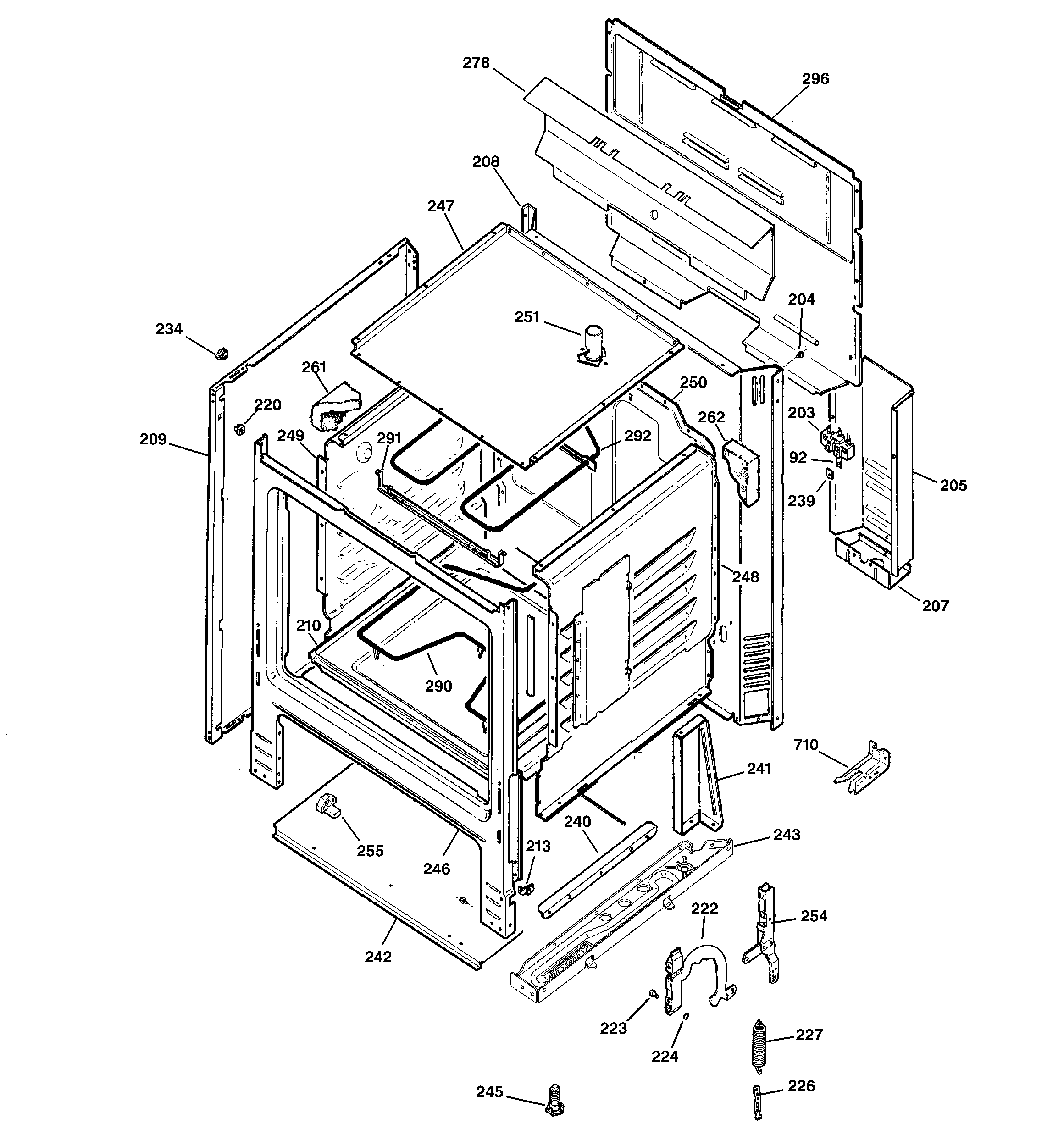 GE JBS03C3AD body parts diagram