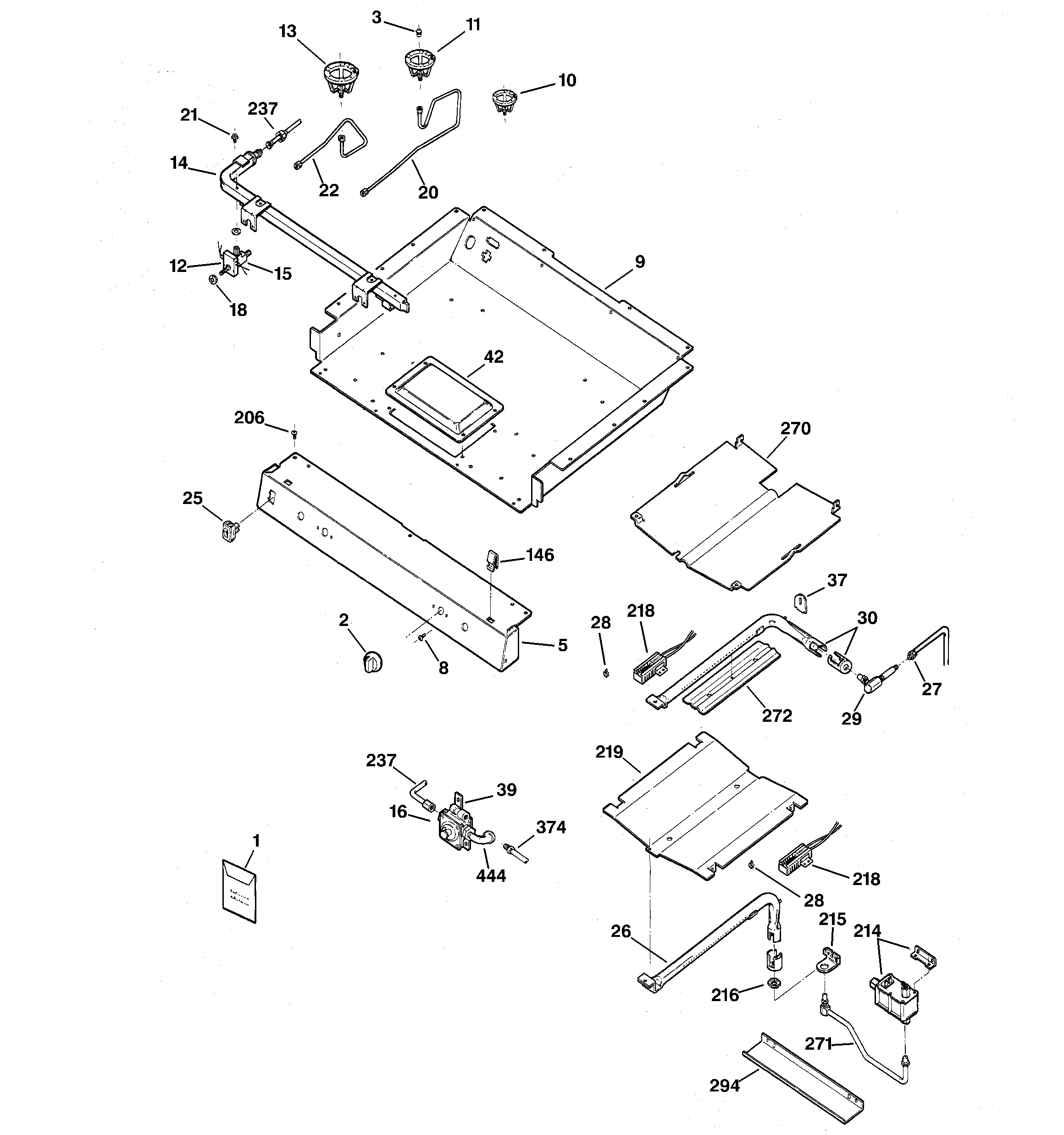 GE JGBP30BEA8AD gas & burner parts diagram
