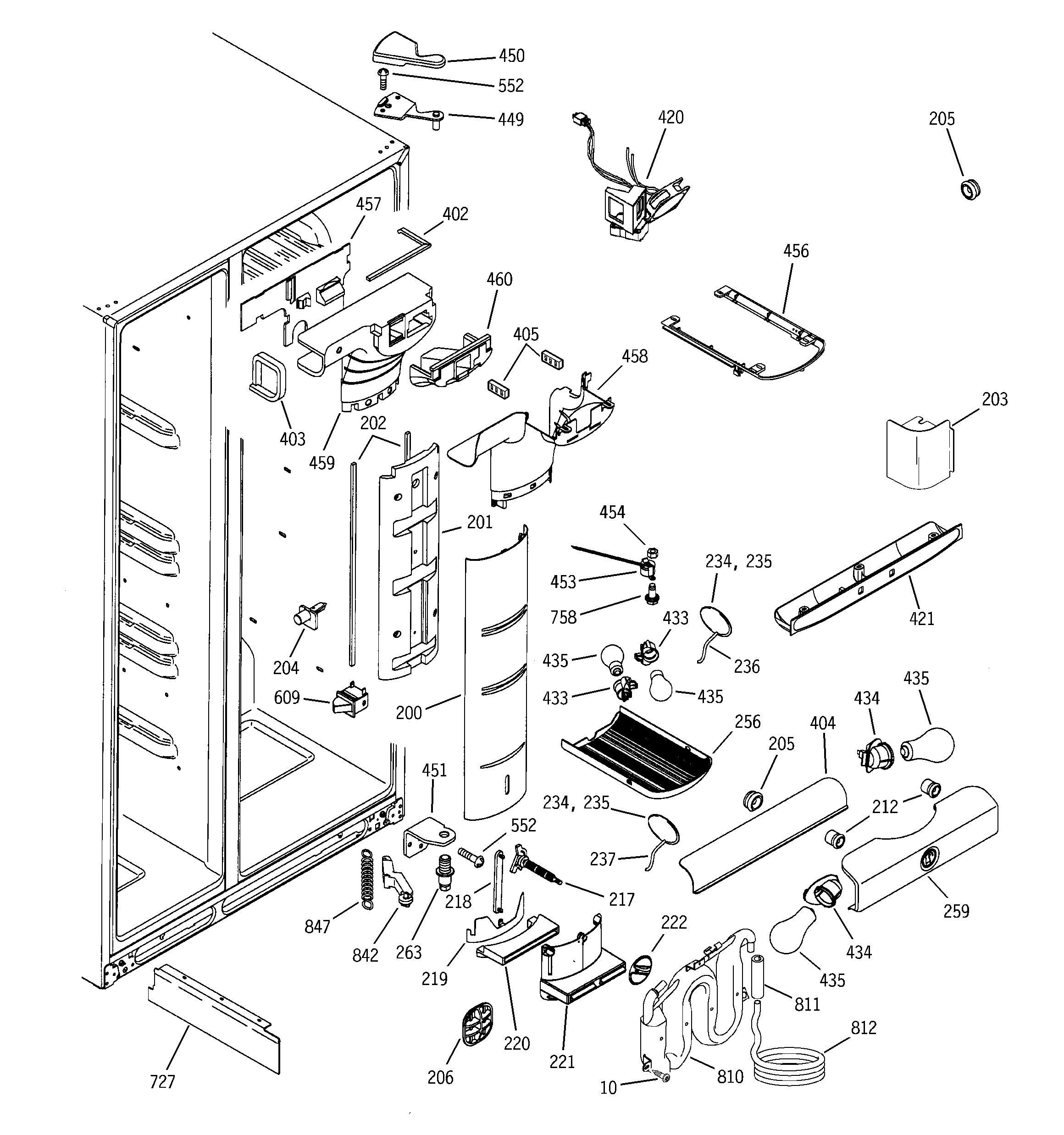 GE GIG21IEMFFWW fresh food section diagram