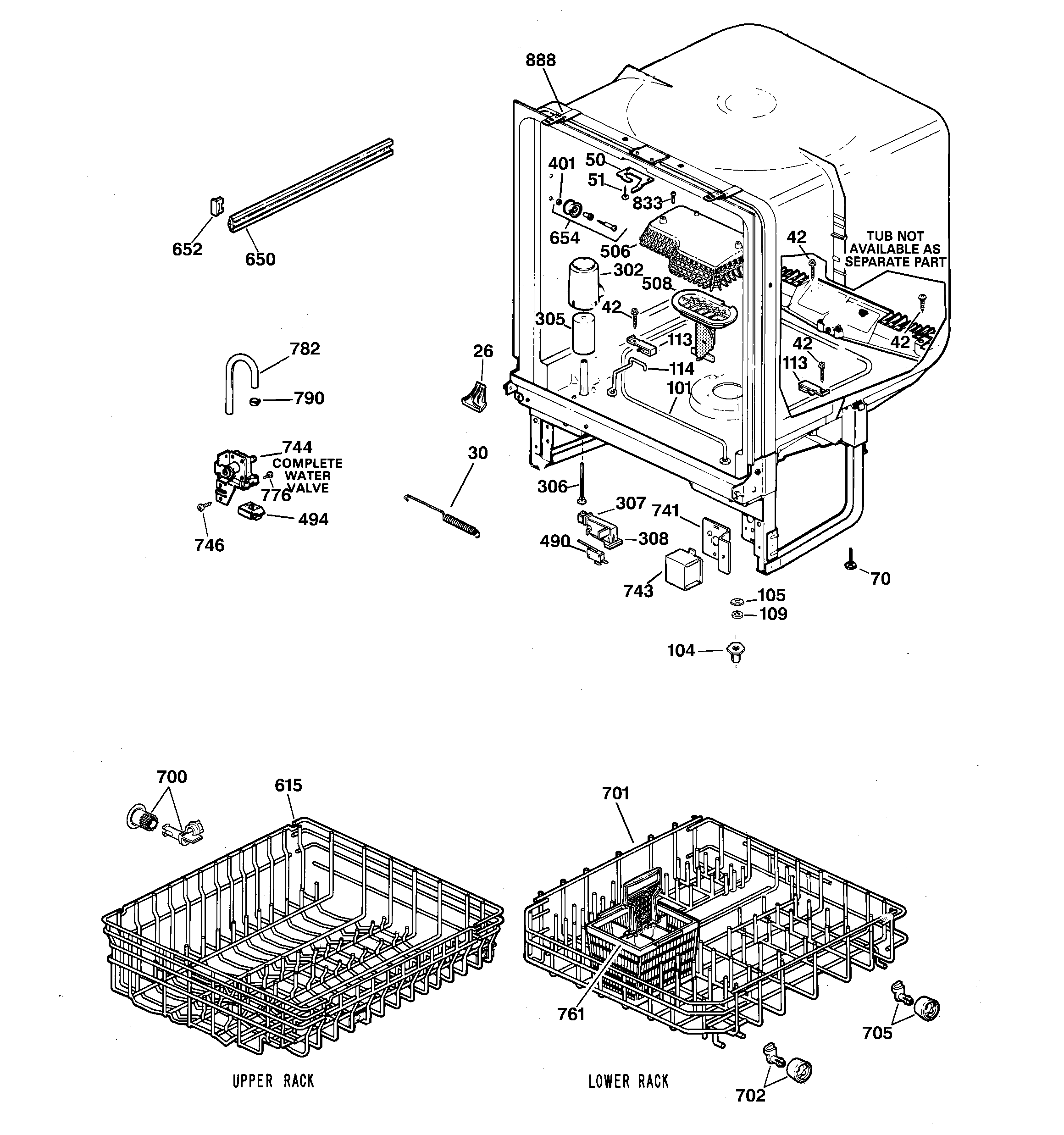 Hotpoint HDA1000Z04WH body parts diagram