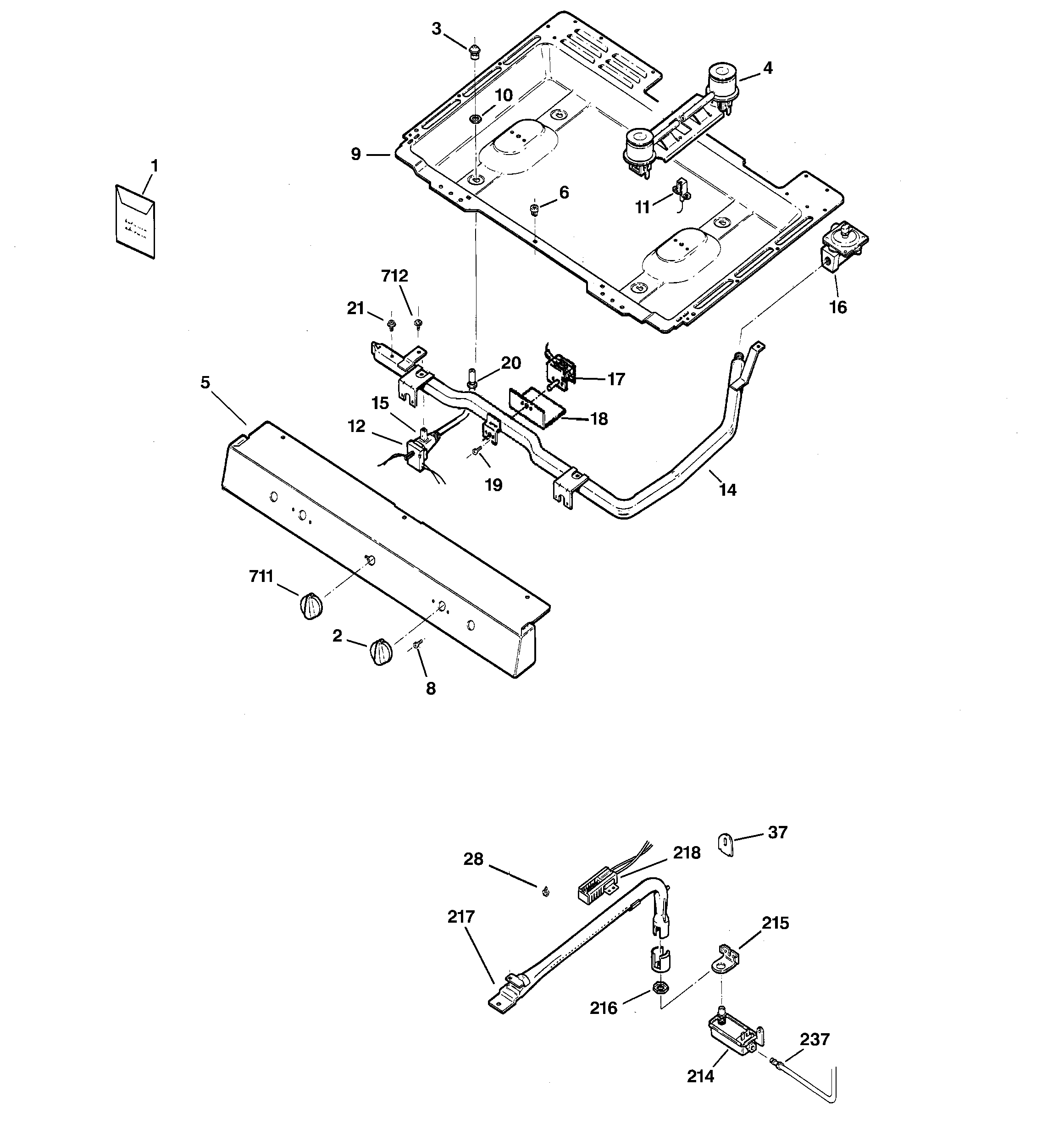 Hotpoint RGB508PEA2CT gas & burner parts diagram