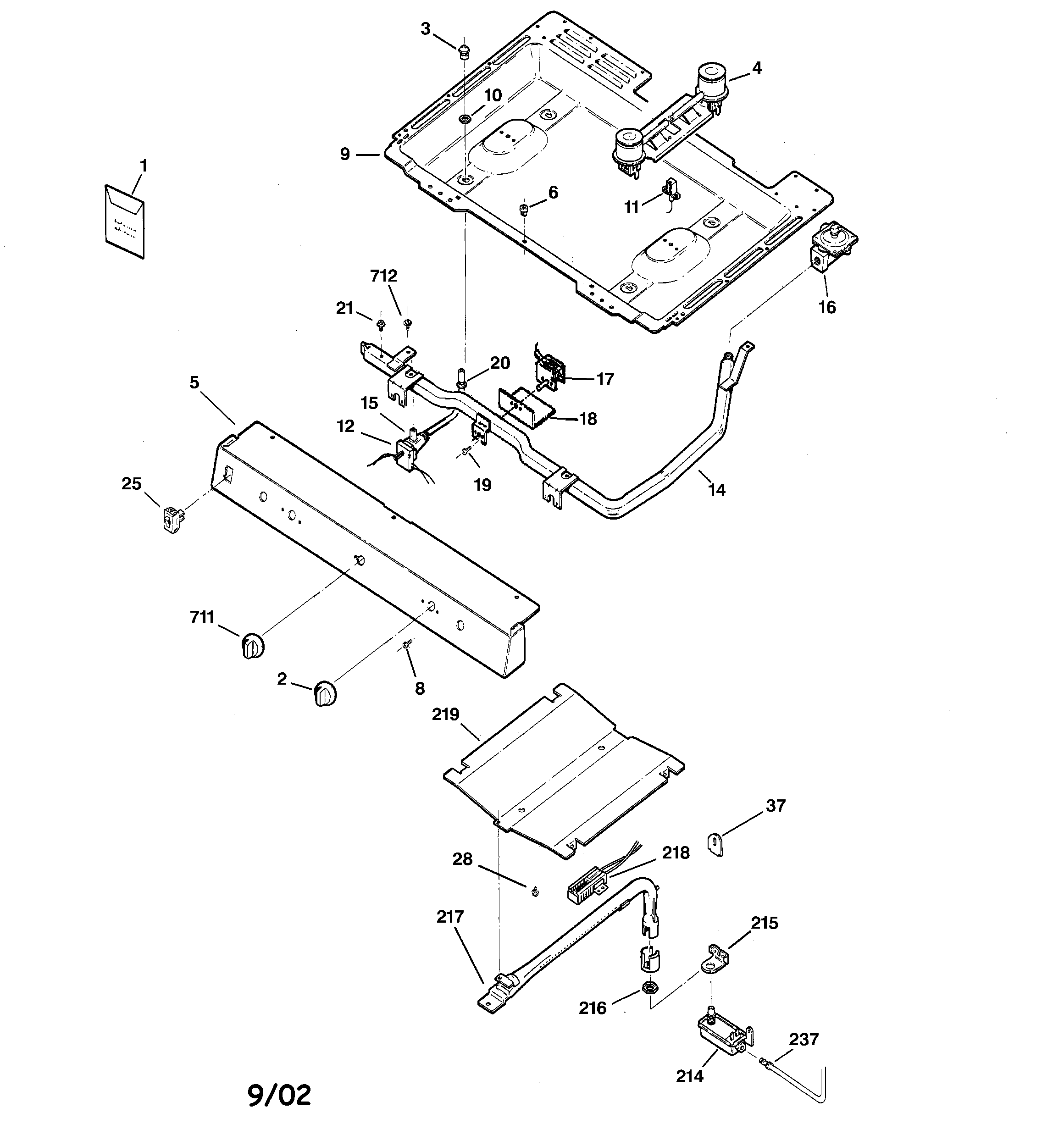 Hotpoint RGB526PEA6WH gas & burner parts diagram
