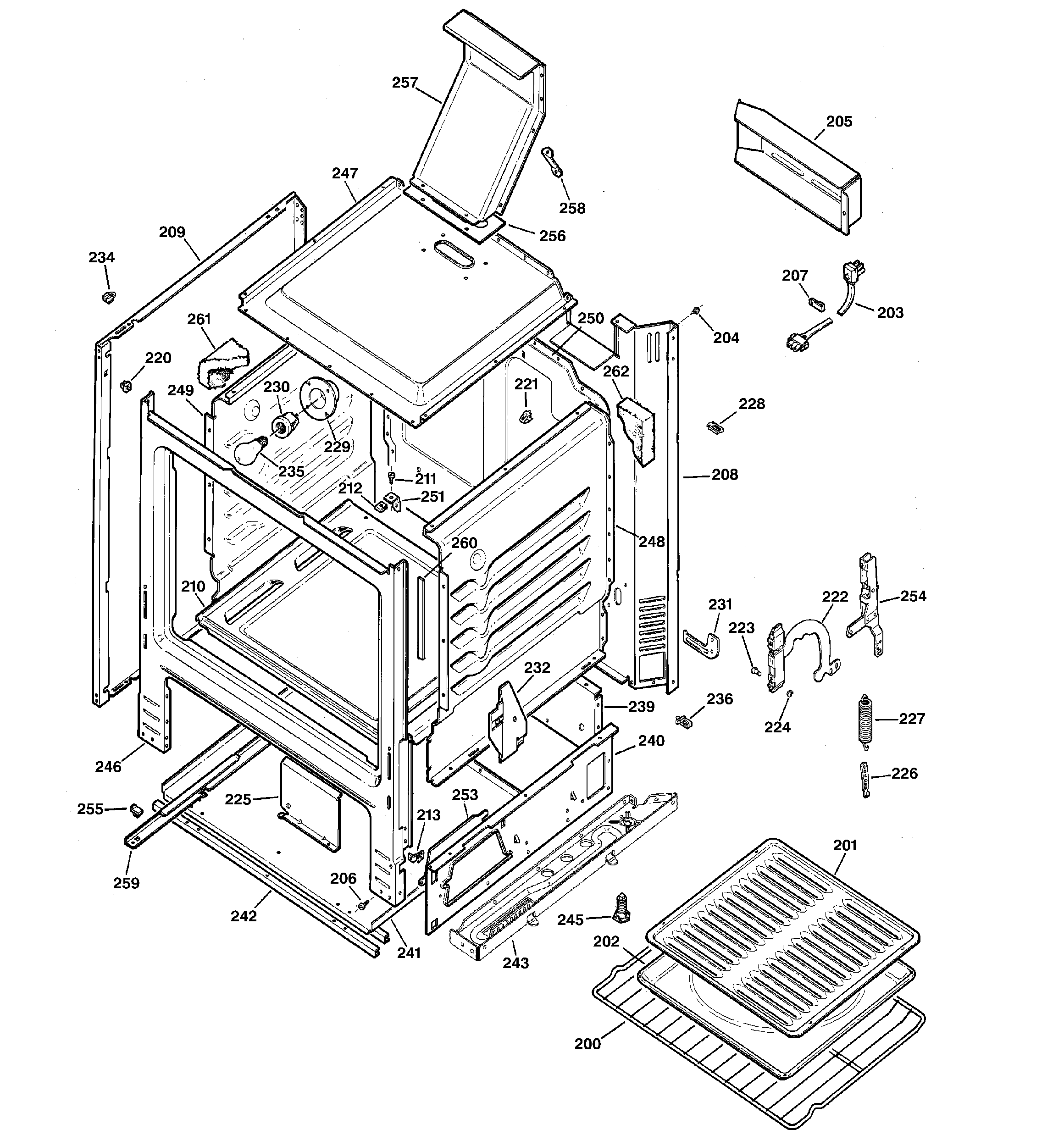 Hotpoint RGB526PEA6WH body parts diagram